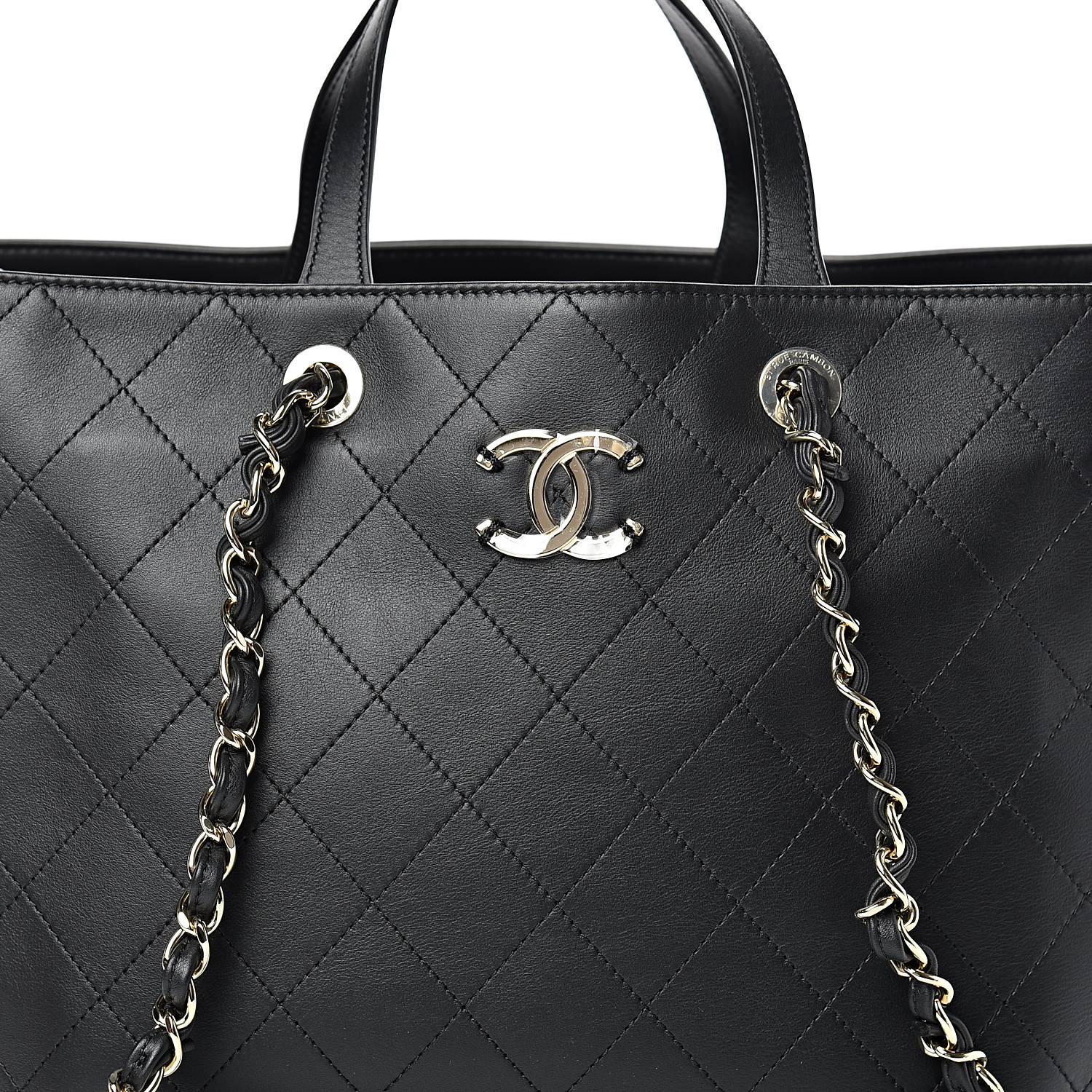 CHANEL Calfskin Large Serial Shopper Tote Black 537187