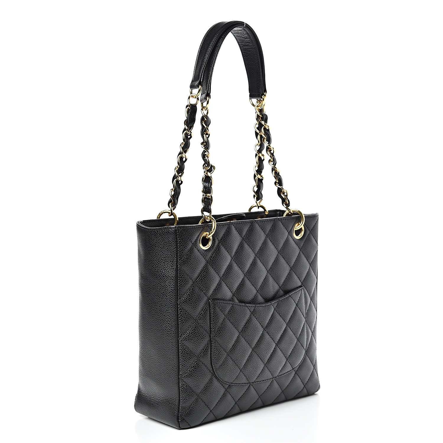 CHANEL Caviar Quilted Petit Shopping Tote PST Black 589792