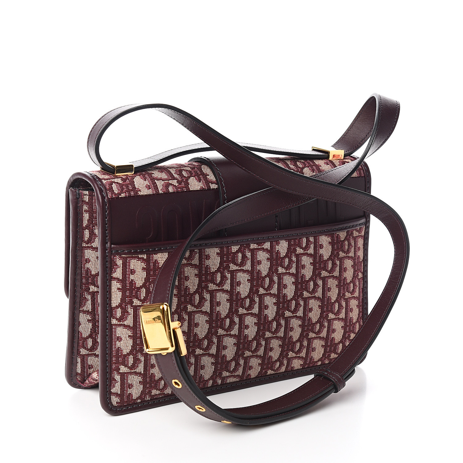 CHRISTIAN DIOR Oblique Montaigne 30 Flap Burgundy 537232