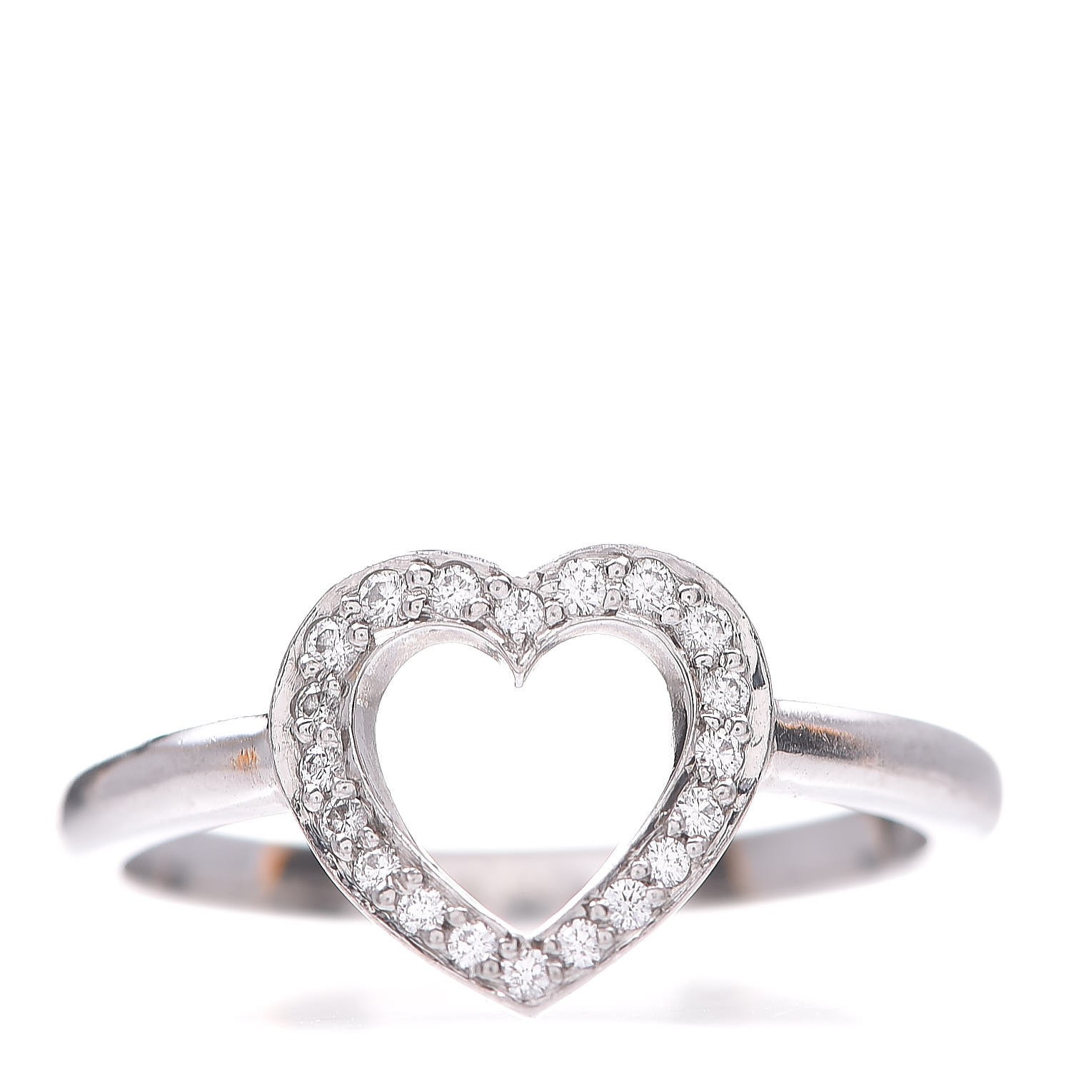 TIFFANY Platinum Diamond Heart Ring 48.5 4.5 295166