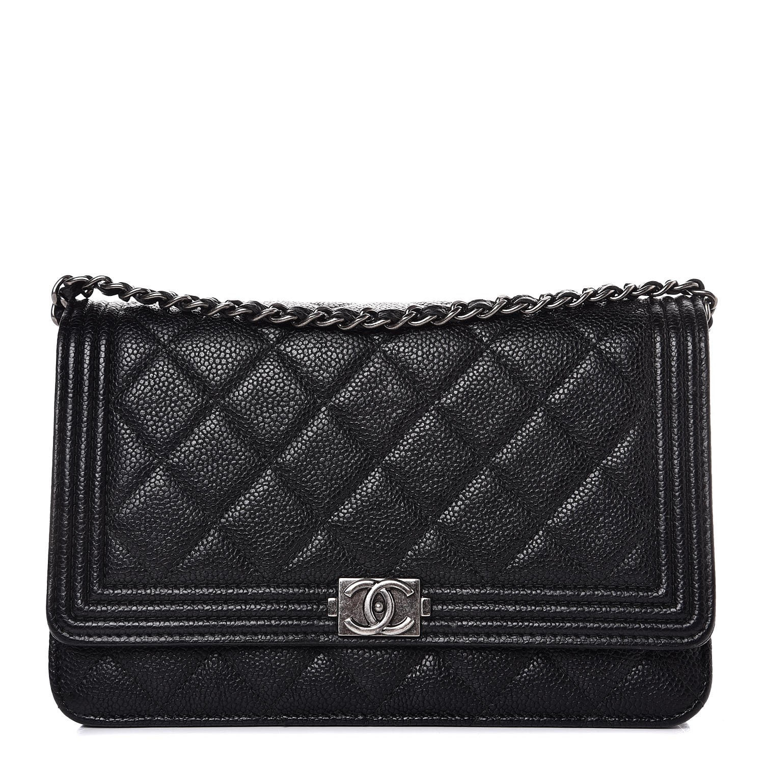 chanel wallet on chain quilted black