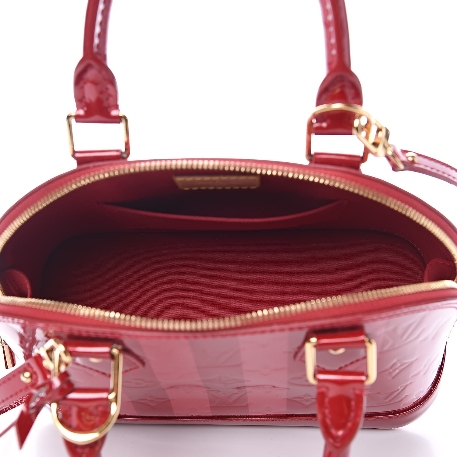 Louis Vuitton Alma BB Amarante Vernis Monogram Rayures Handbag