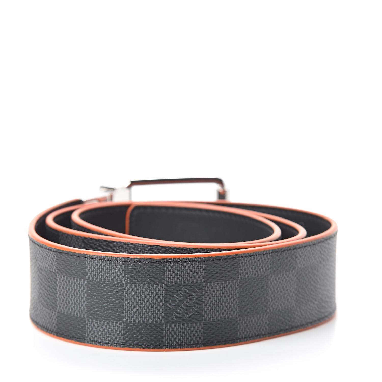 LOUIS VUITTON Damier Graphite Calfskin 40mm Belt 95 38 515647 ...