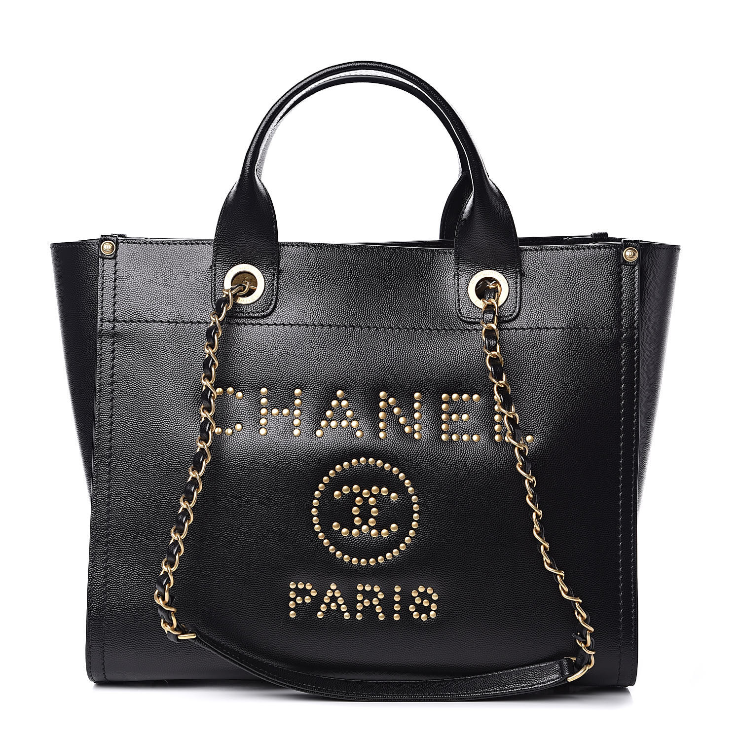 chanel deauville tote black