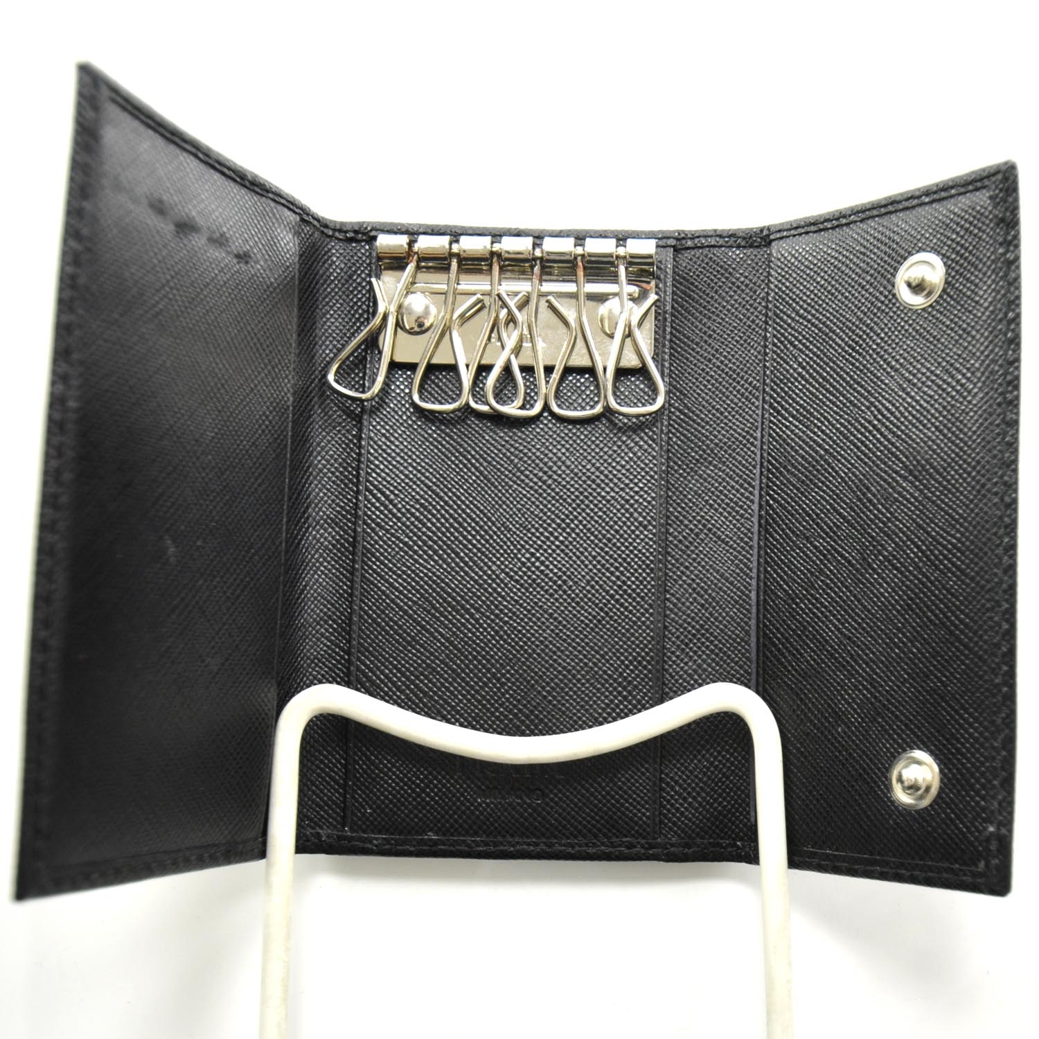 prada saffiano key holder