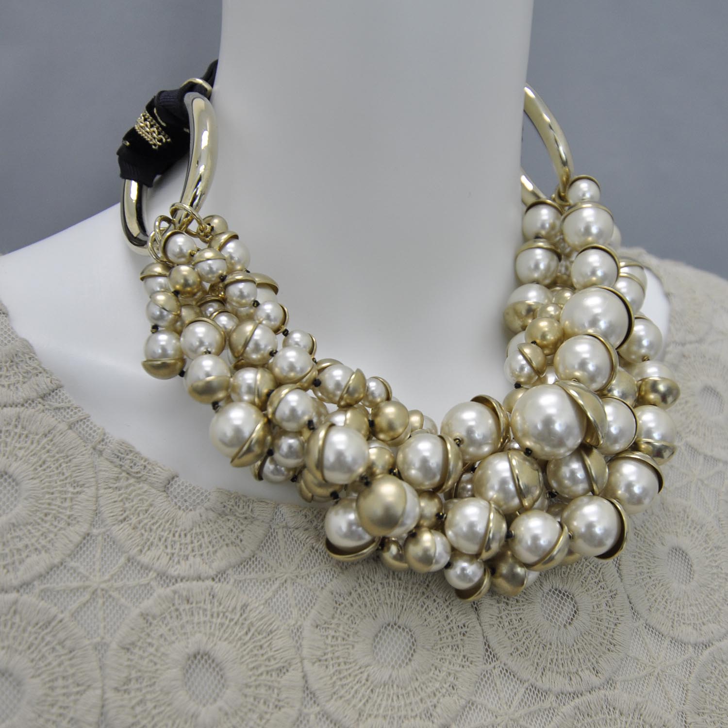 CHRISTIAN DIOR Pearl Mise en Dior Statement Necklace 29437