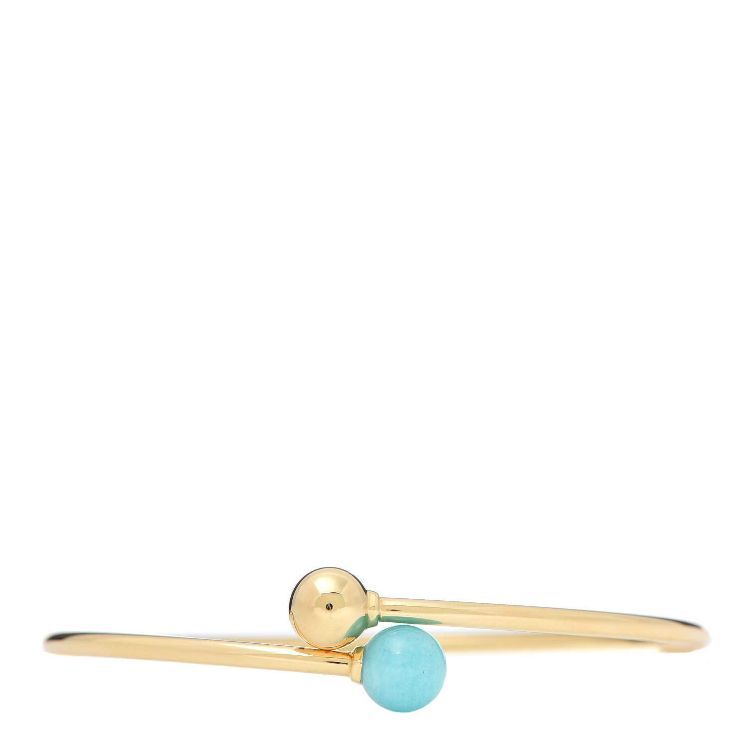 Tiffany 18k Yellow Gold Amazonite 8mm Hardwear Ball Bypass Bracelet Fashionphile