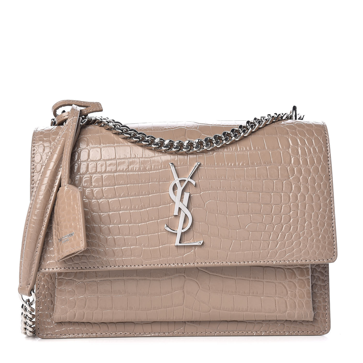 ysl brown crocodile bag