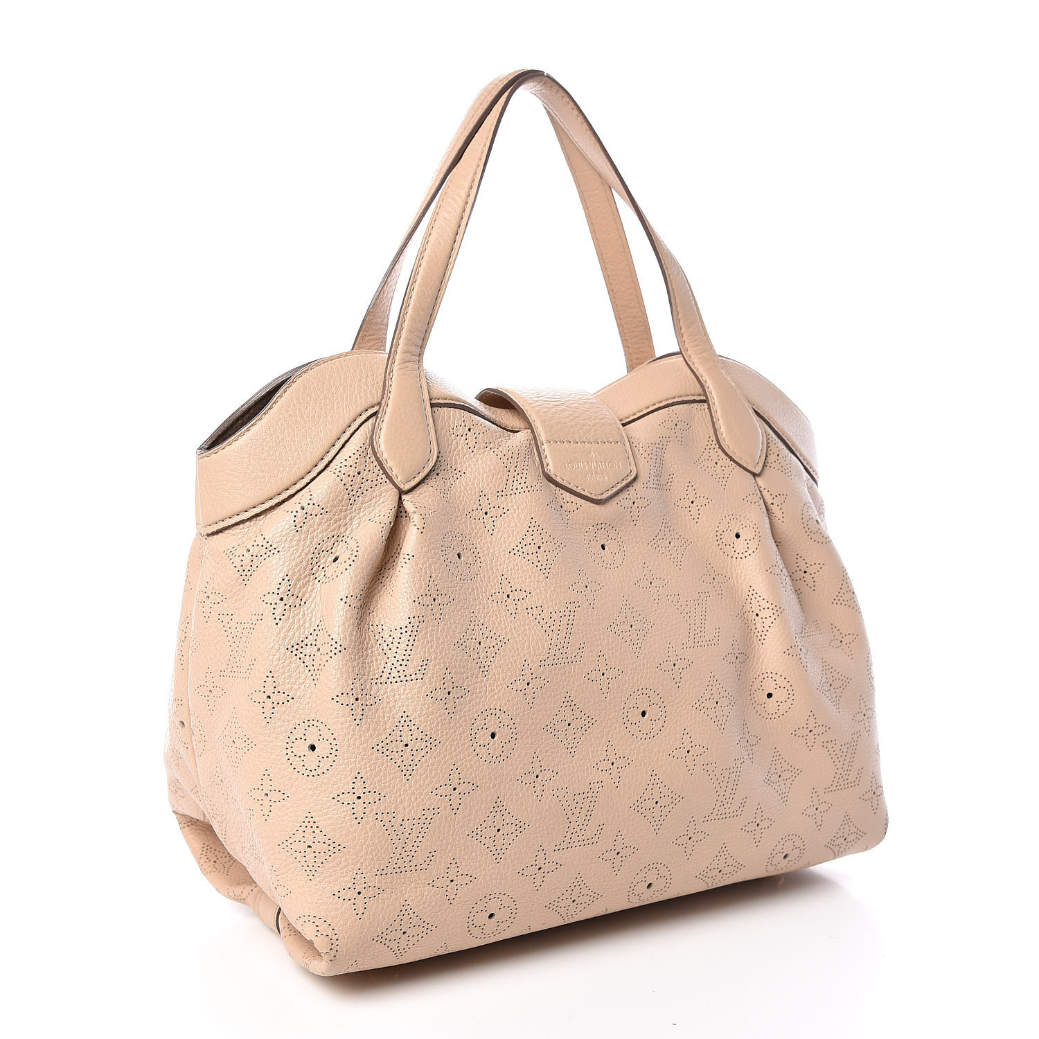 LOUIS VUITTON taupe leather MONOGRAM MAHINA CIRRUS PM Shoulder Bag For Sale  at 1stDibs