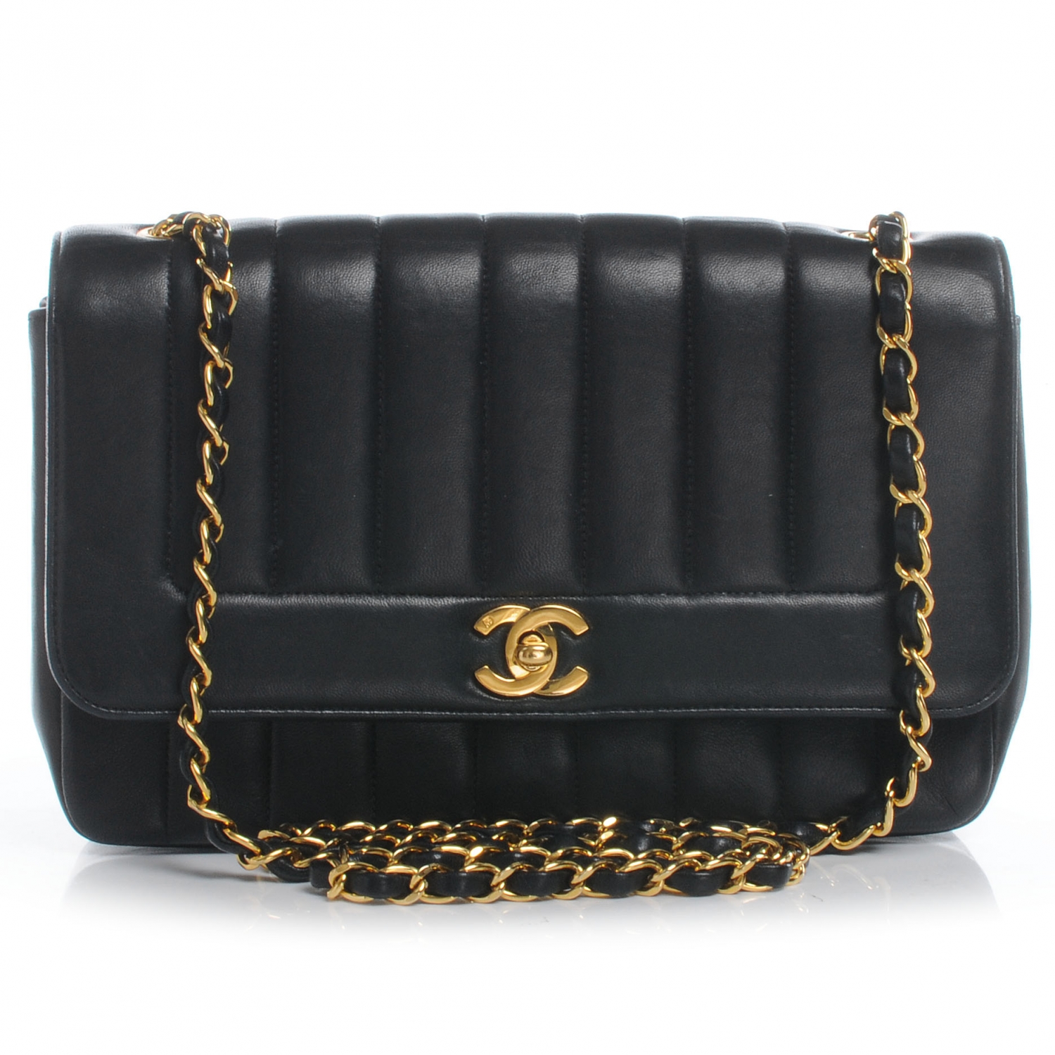 chanel vertical quilted bag