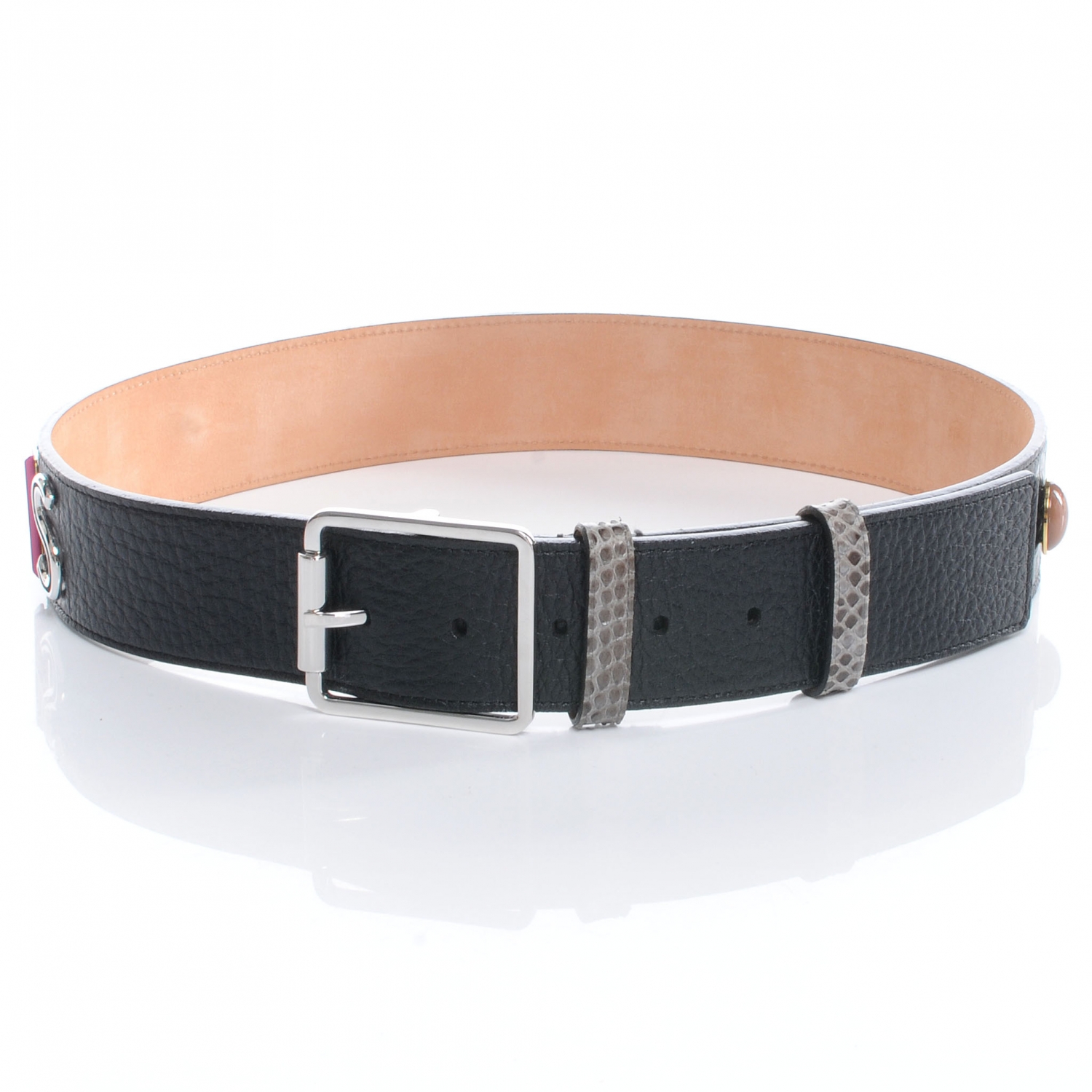 LOUIS VUITTON INITIALS DAMIER GRAPHITE BELT 95 at 1stDibs