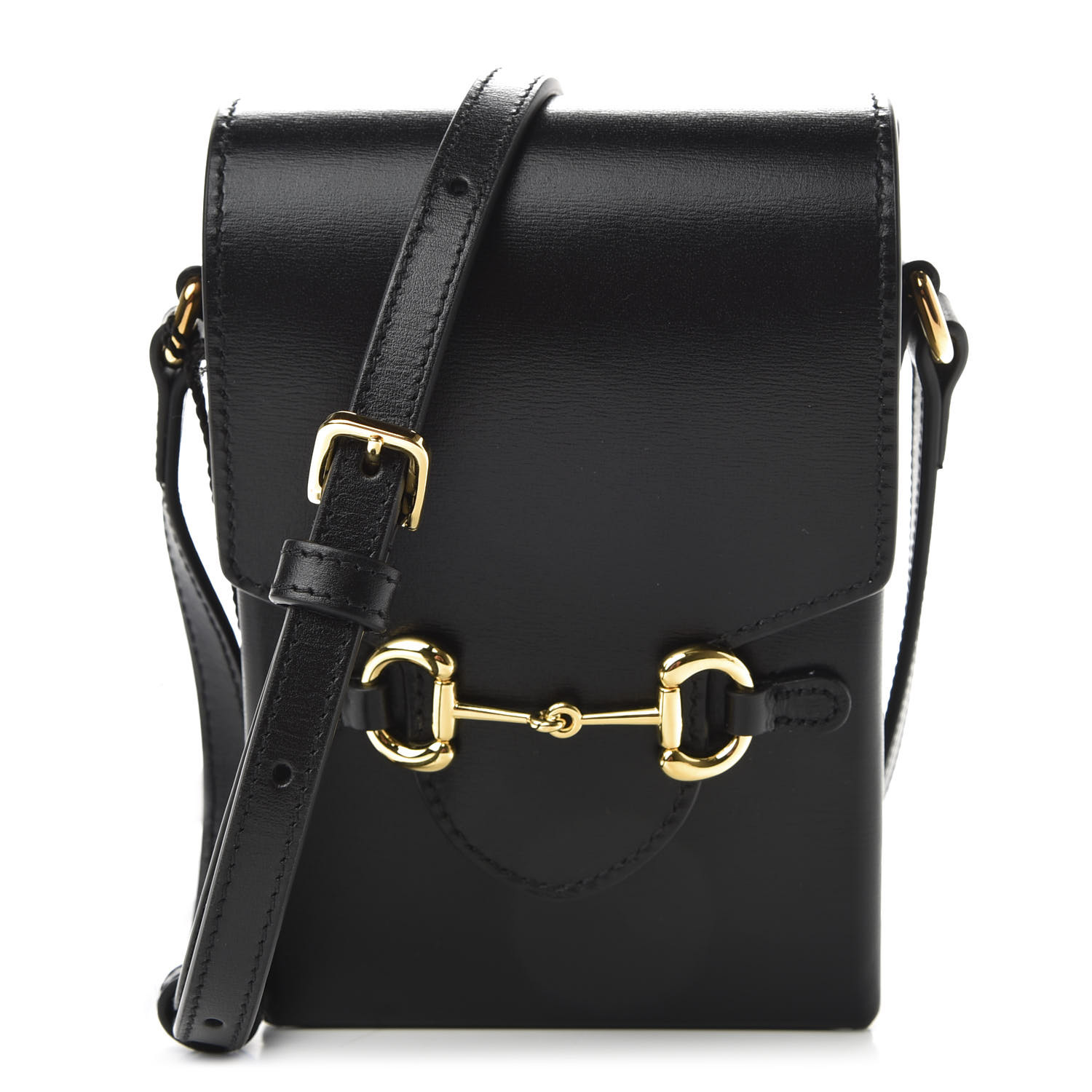 GUCCI Calfskin Mini 1955 Horsebit Bag Black 683434 | FASHIONPHILE