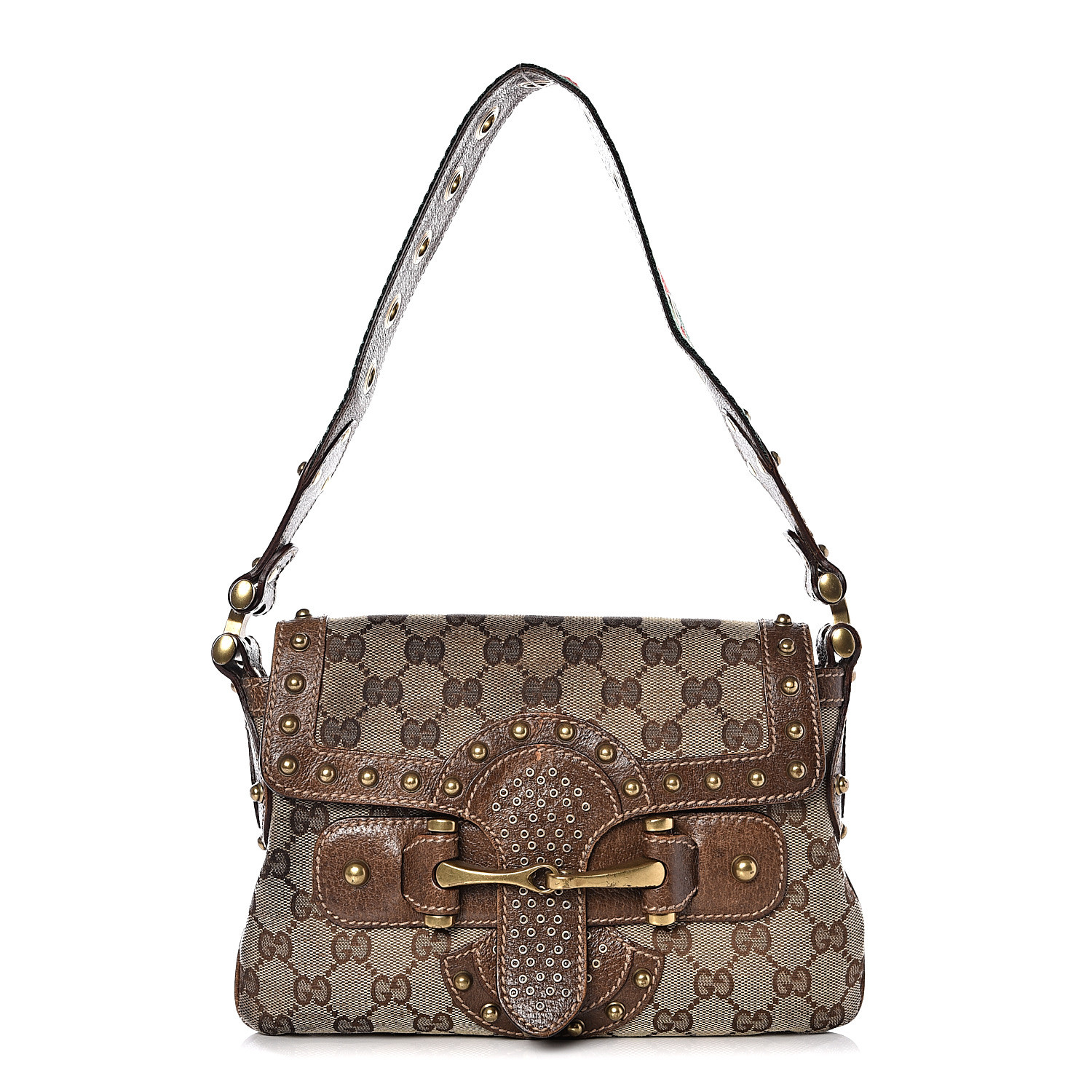 gucci pelham studded shoulder bag