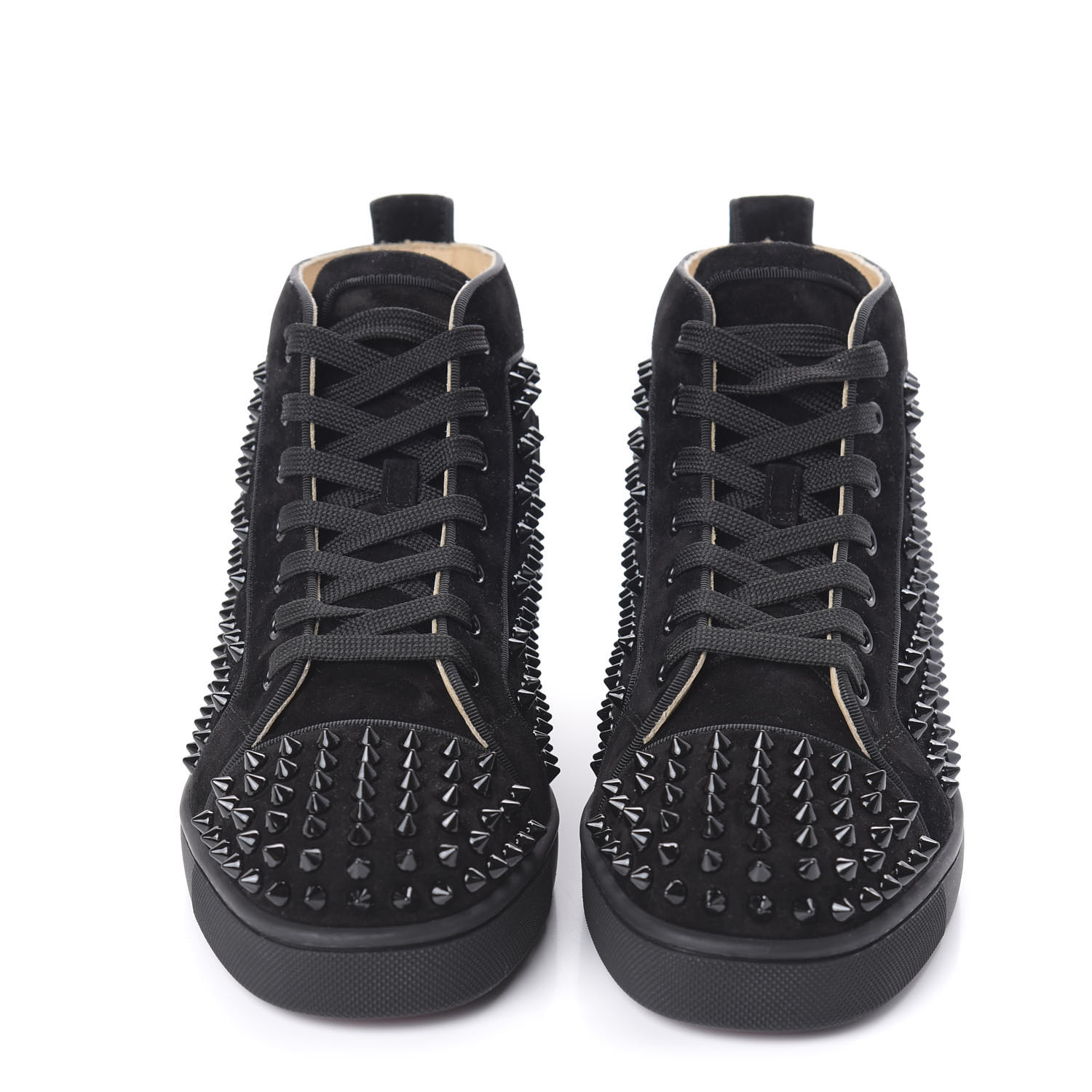 CHRISTIAN LOUBOUTIN Veau Velours Mens Louis Spikes Flat Sneakers 39.5 ...