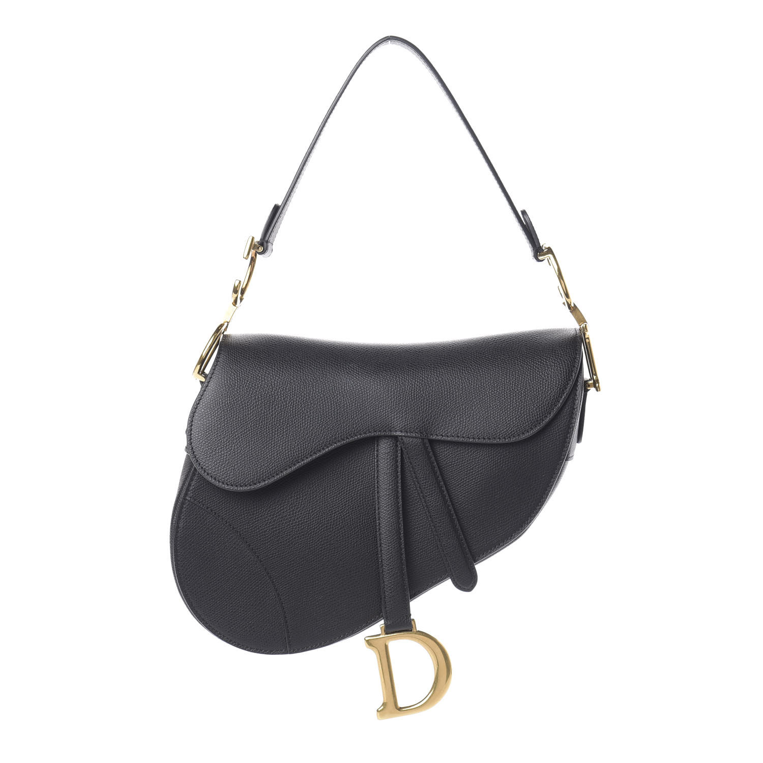 dior black calfskin saddle bag