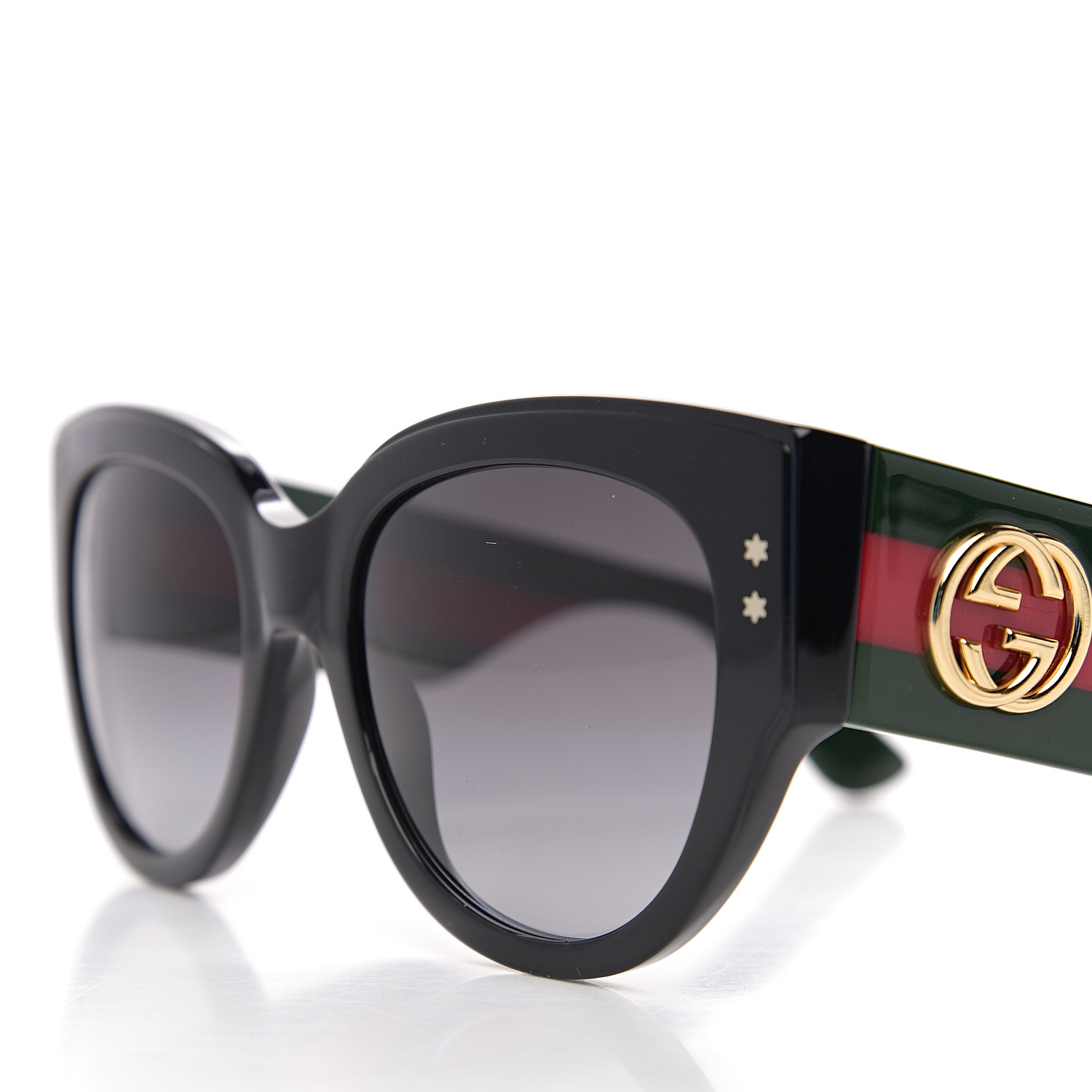 GUCCI Acetate Oversized Rectangle Frame Web Sunglasses GG3864/S Black 569095