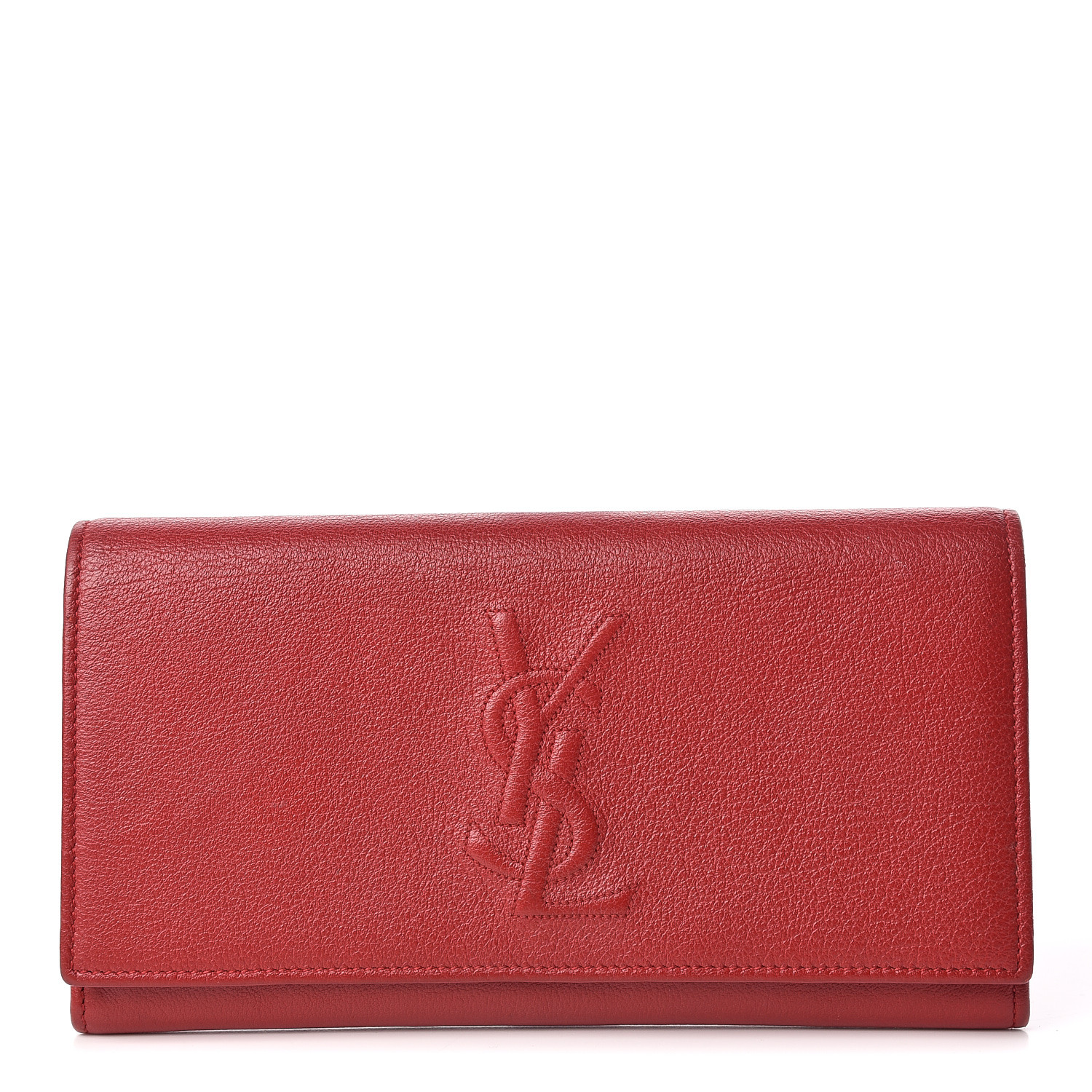 Saint Laurent Goatskin Belle De Jour Flap Wallet Rouge Orient