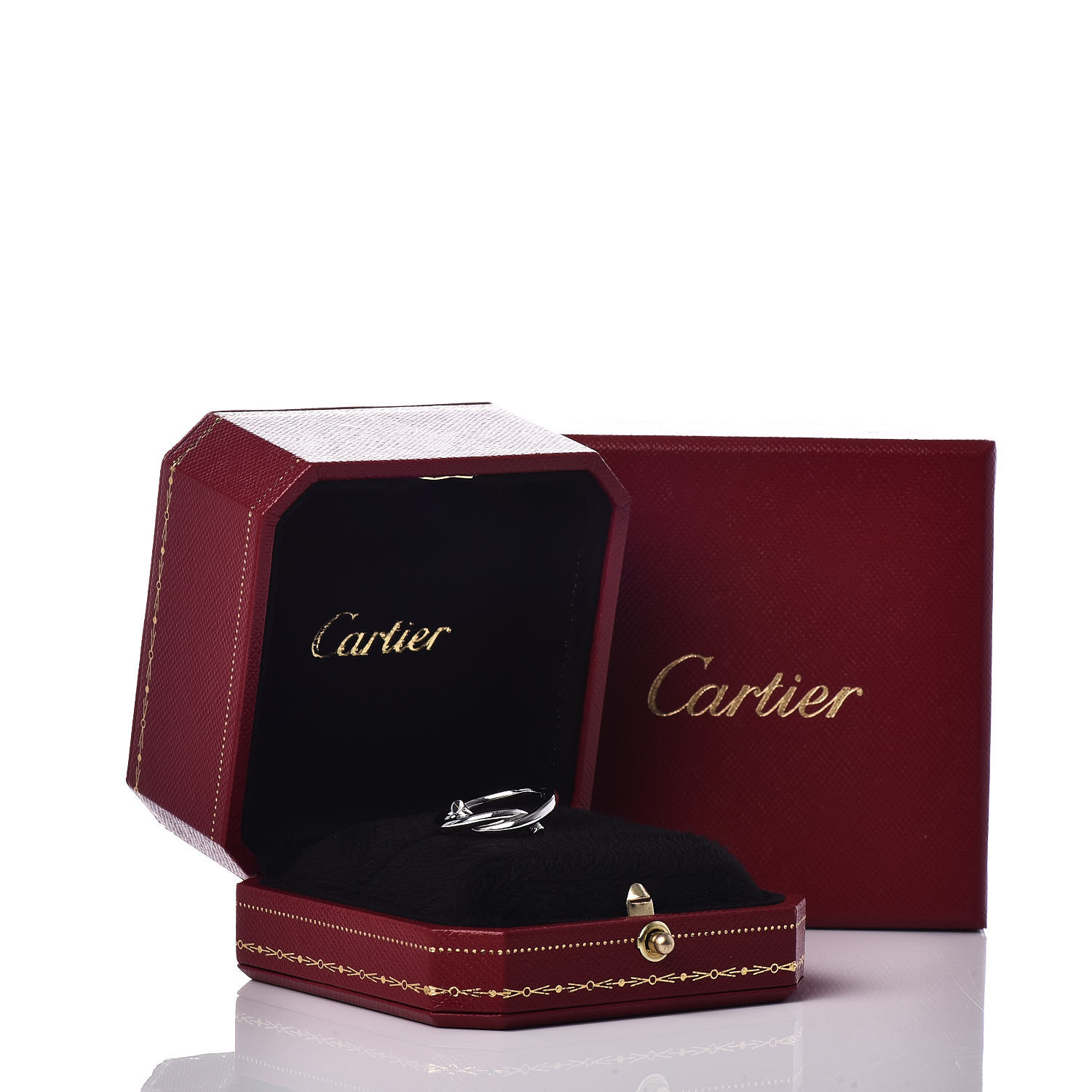 CARTIER 18K White Gold Entrelaces Ring 52 6 461604