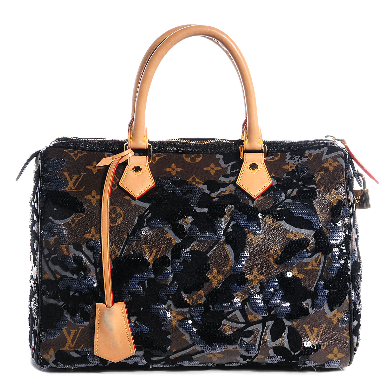 LOUIS VUITTON Monogram Fleur De Jais Sequins Speedy 30 75507