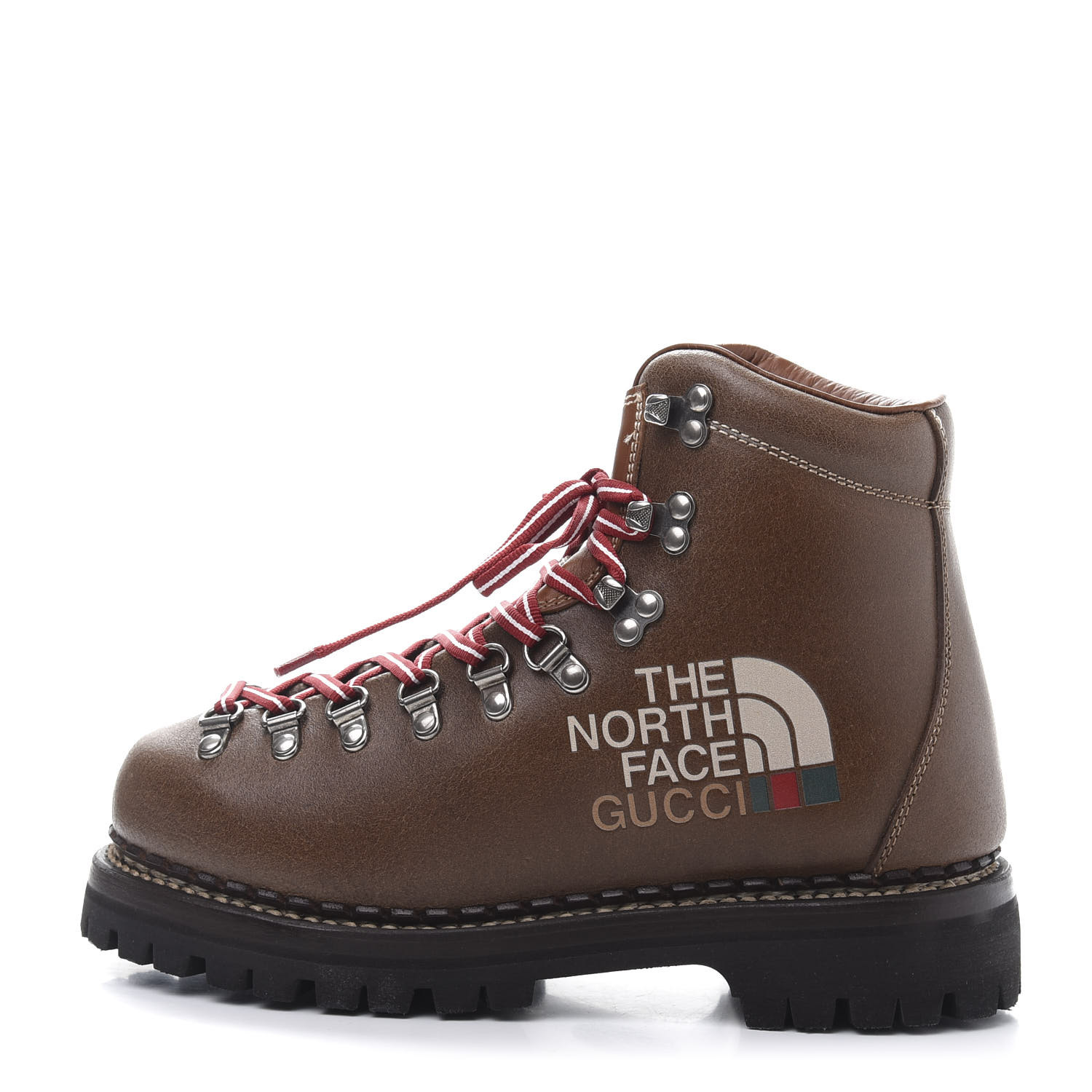 Gucci X The North Face Calfskin Womens Ankle Boots 38 Brown Fashionphile