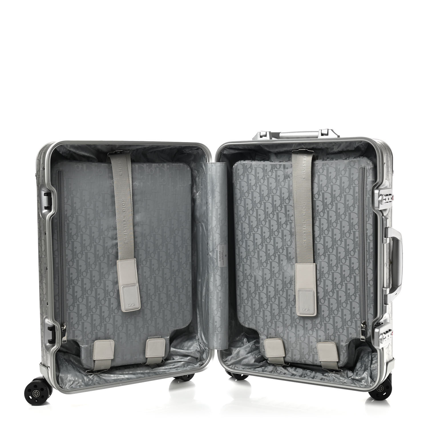 DIOR AND RIMOWA Carry-On Luggage Gradient Blue Dior Oblique Aluminum