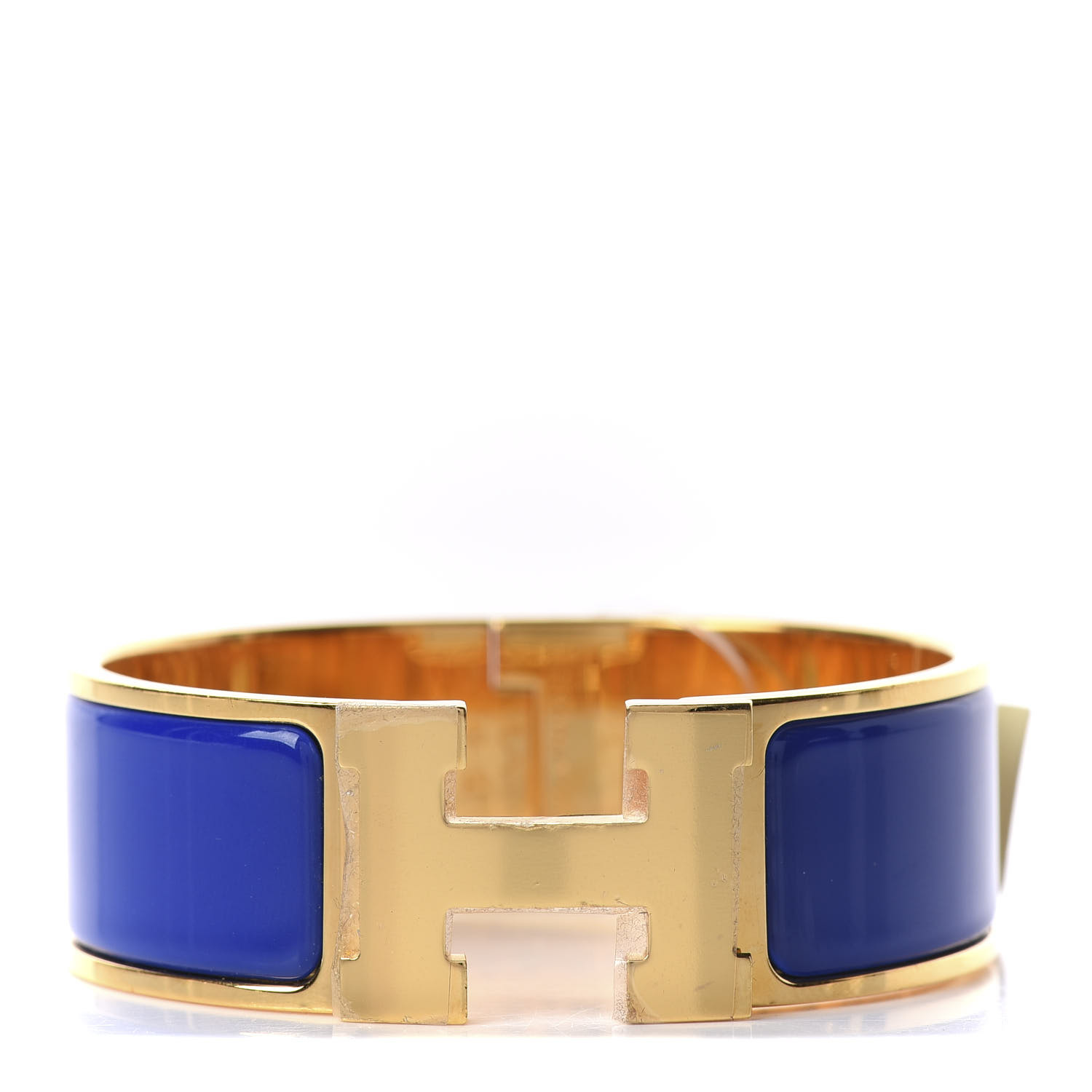 HERMES Enamel Wide Clic Clac H Bracelet PM Bleu Royal 589980