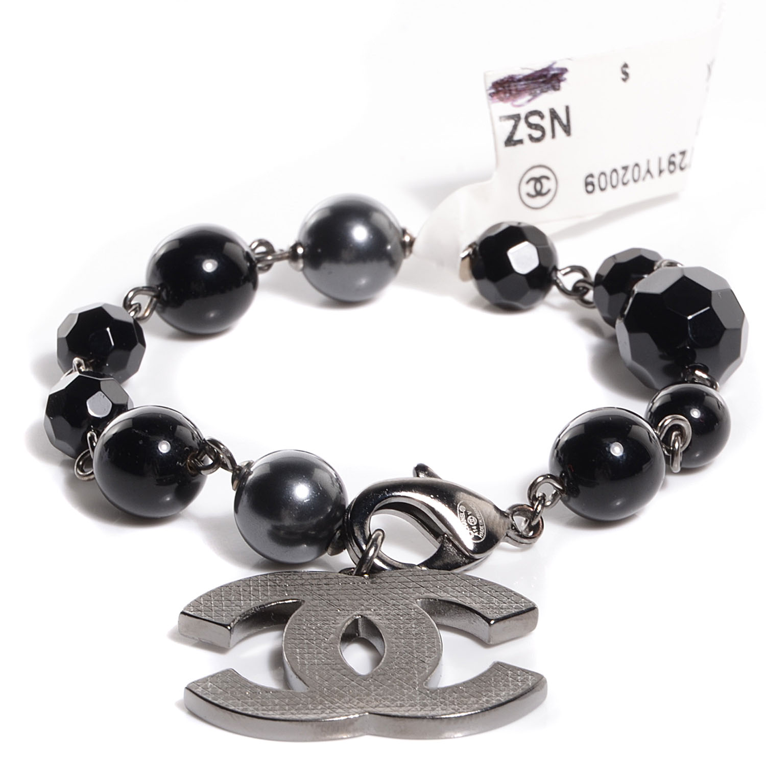 Chanel Beaded Cc Bracelet Black 78484 Fashionphile