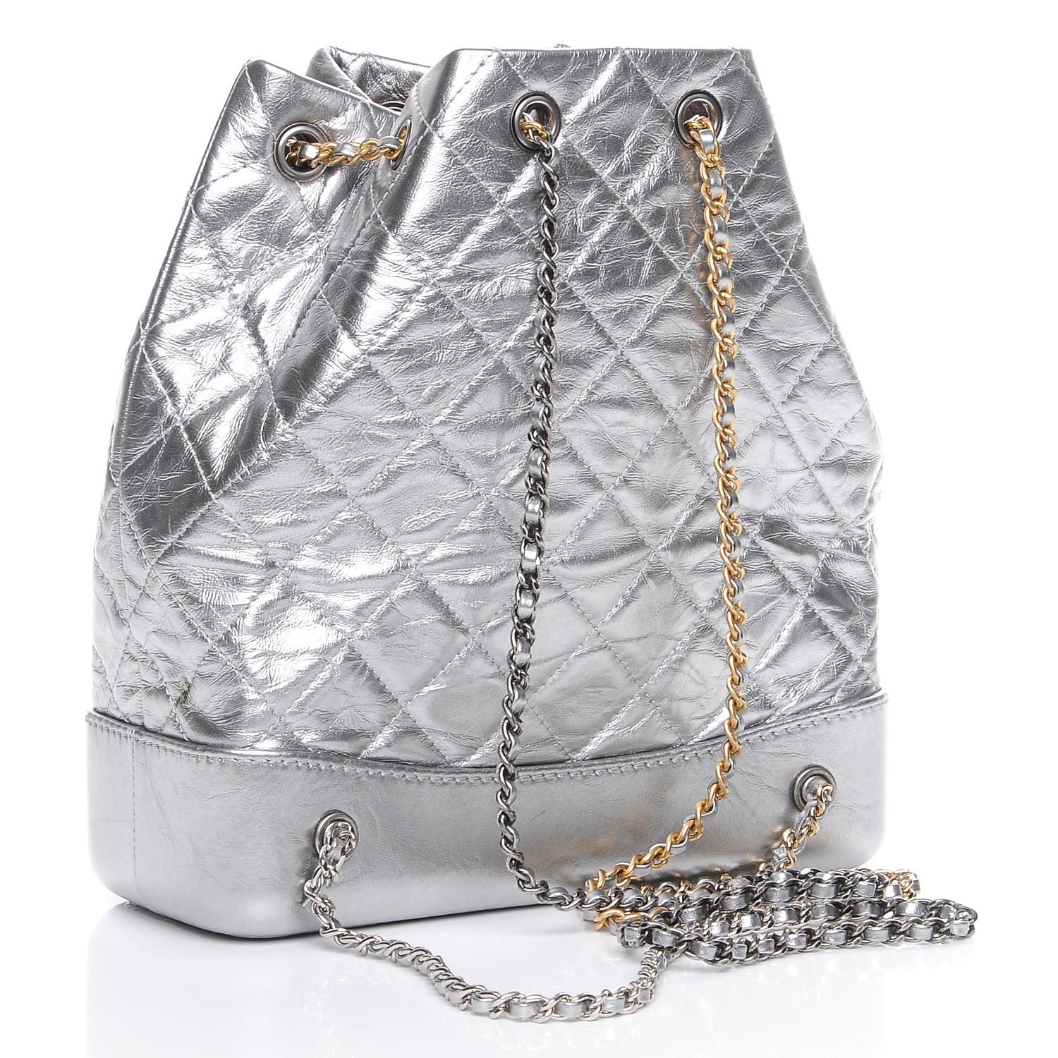 chanel gabrielle backpack silver