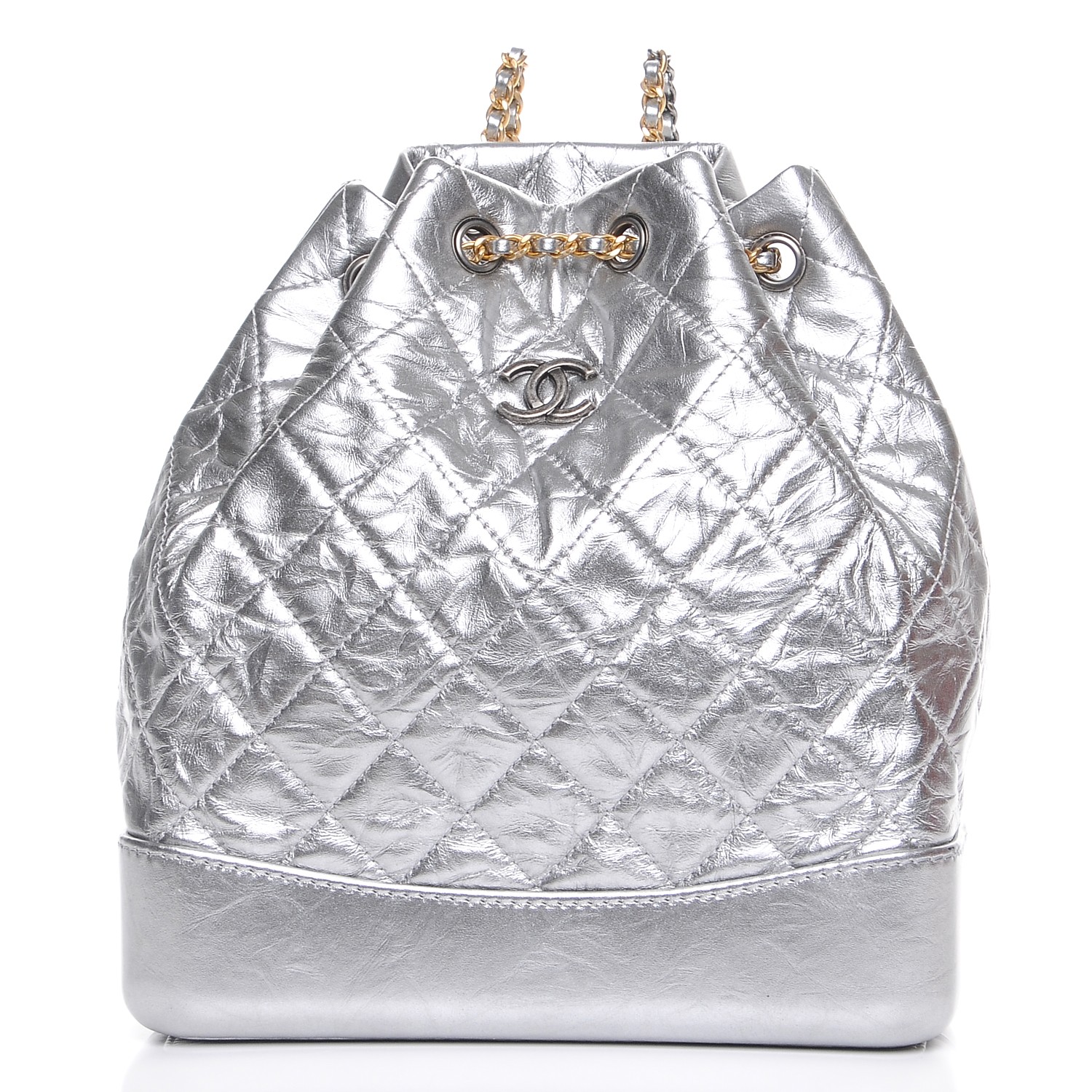 chanel gabrielle backpack silver