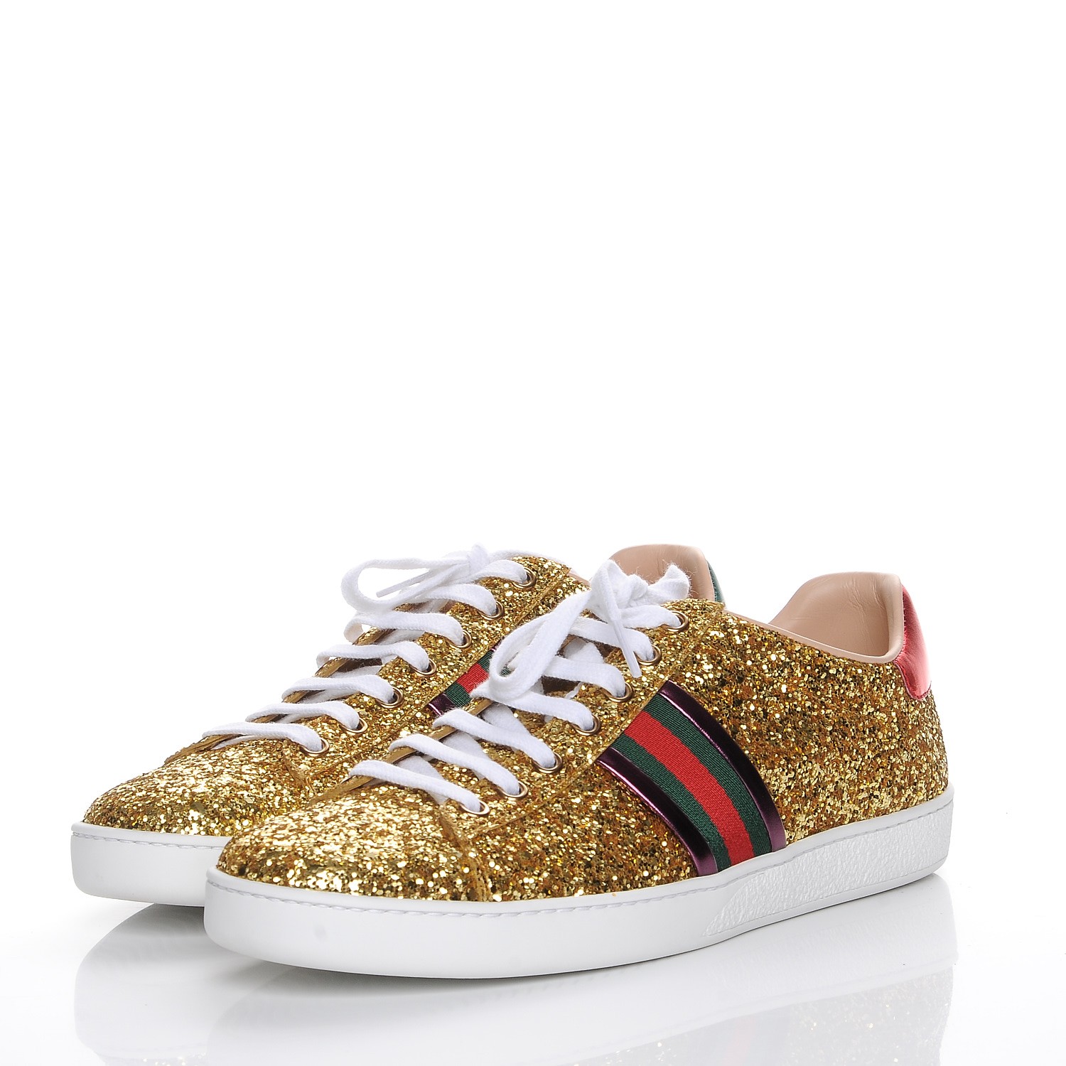 gucci shoes gold glitter