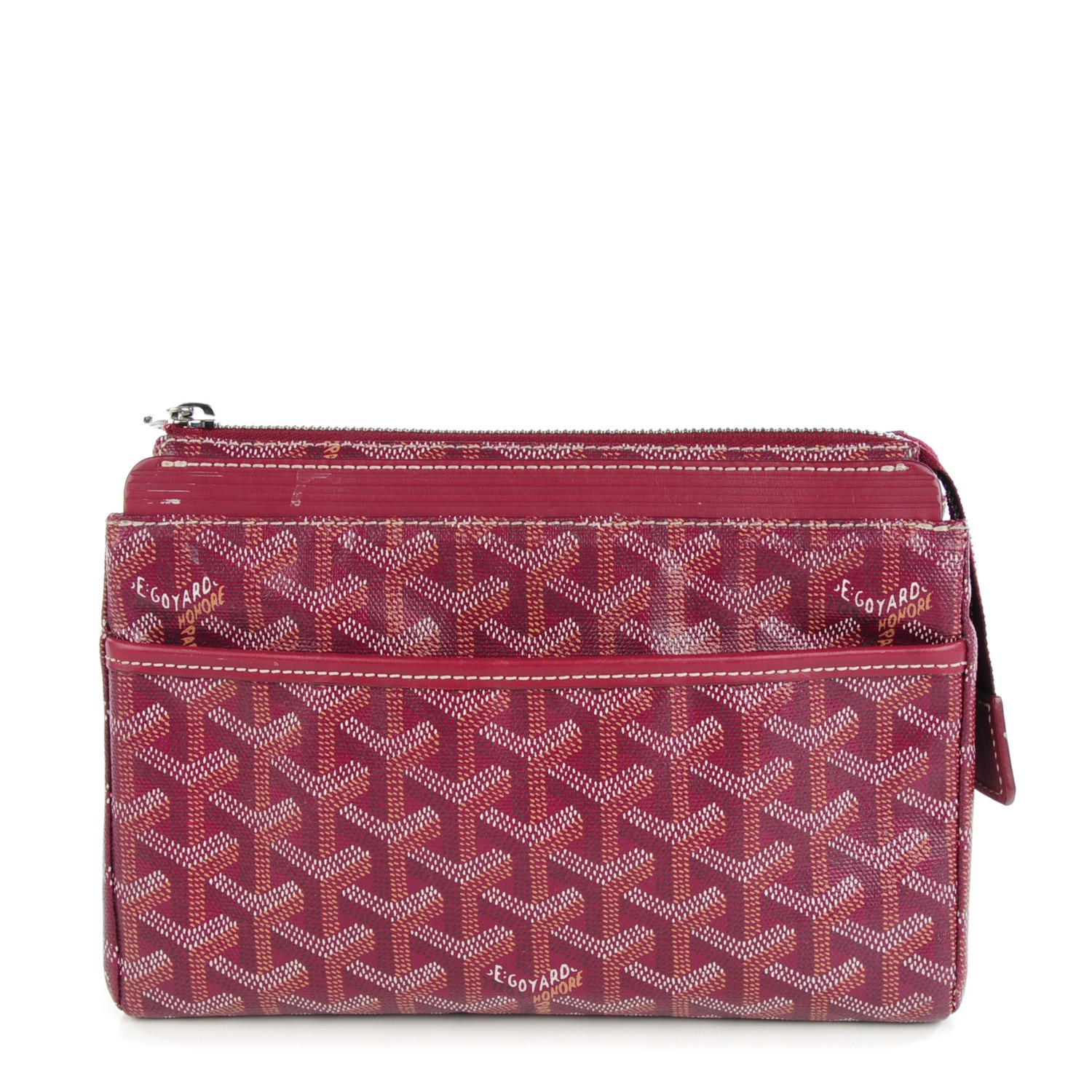 GOYARD Goyardine Miroir Toiletry Bag PM Red 133294 FASHIONPHILE