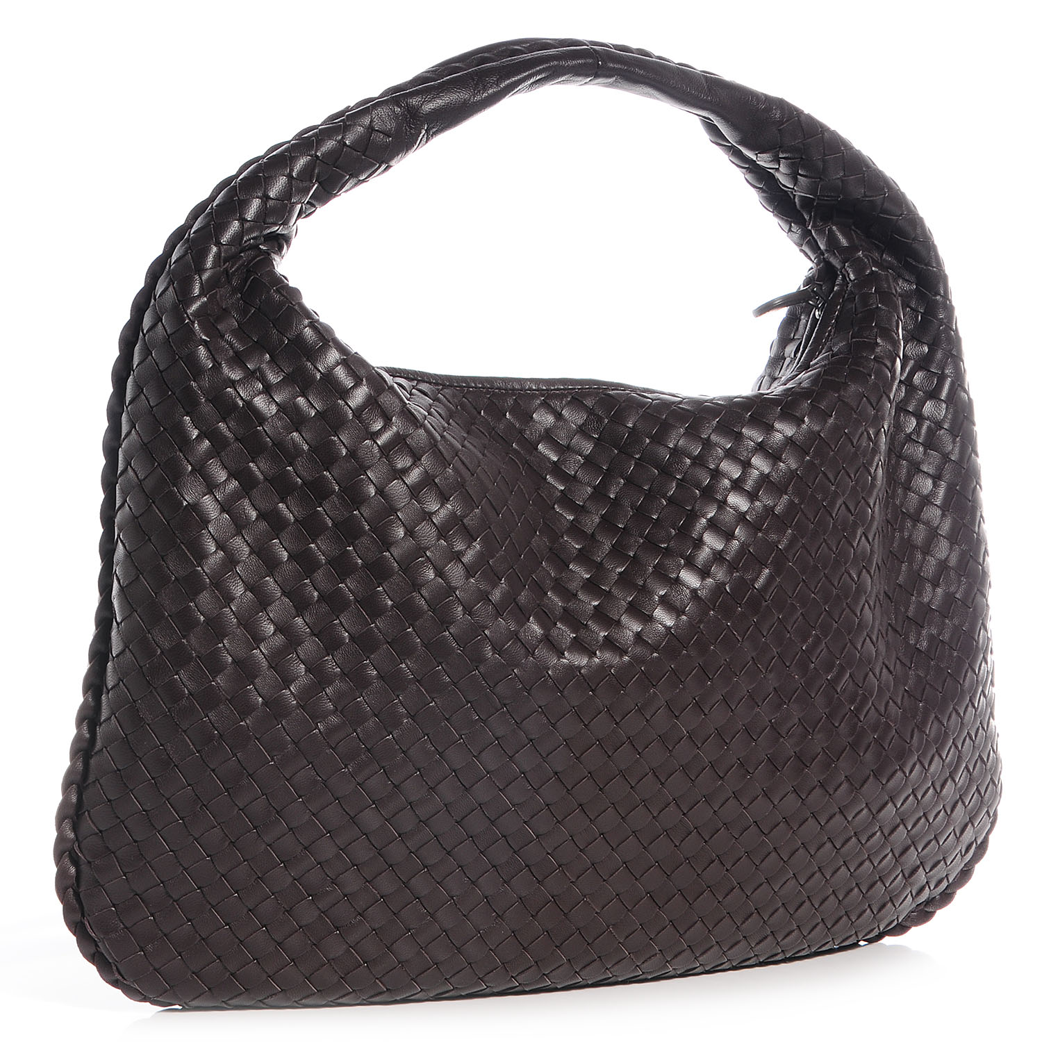 BOTTEGA VENETA Nappa Intrecciato Large Veneta Hobo Ebano 74012