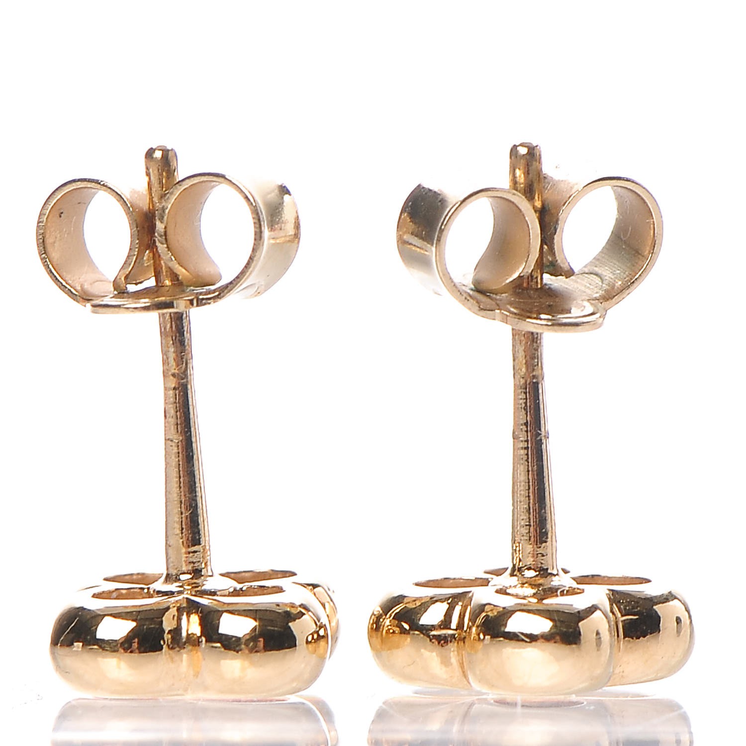 LOUIS VUITTON Brass Flower Full Stud Earrings Gold 298235