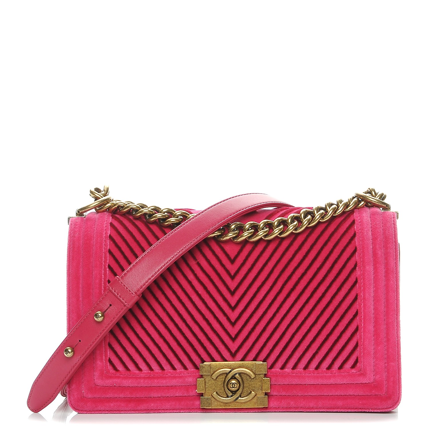 pink velvet chanel bag