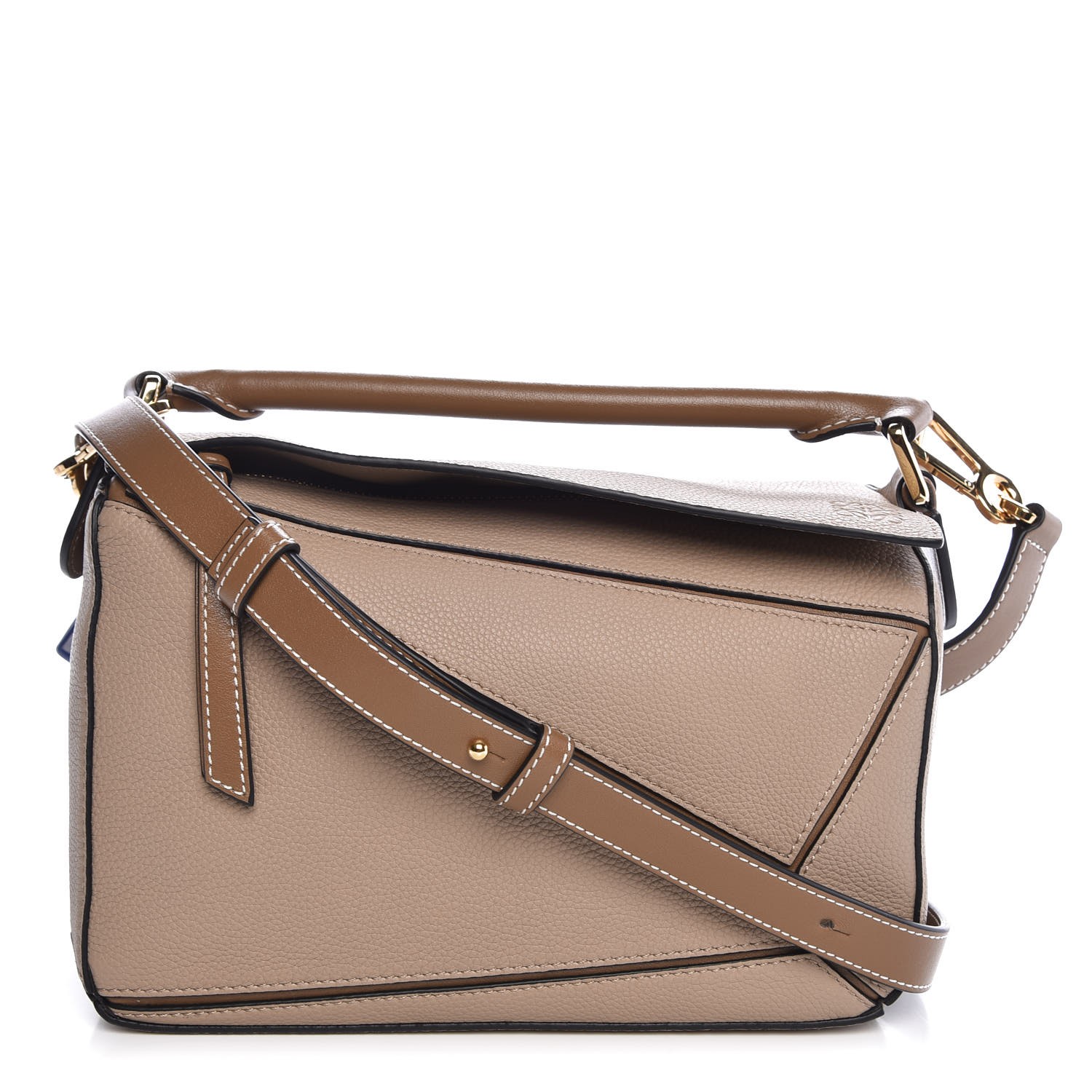 LOEWE Grained Calfskin Small Puzzle Bag Sand Mink 302272