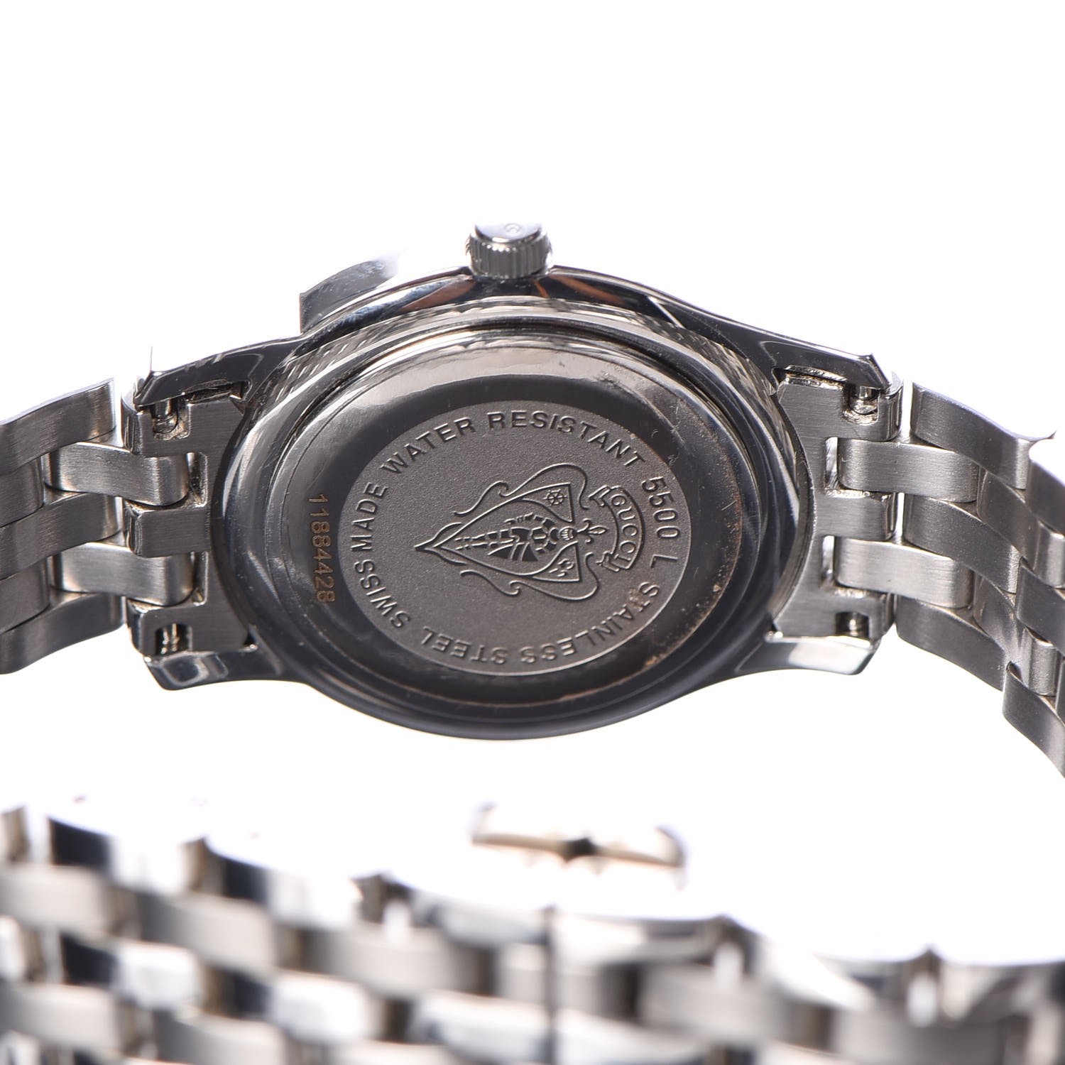 GUCCI Stainless Steel Diamond 27mm 5500L Quartz Watch Black 267530