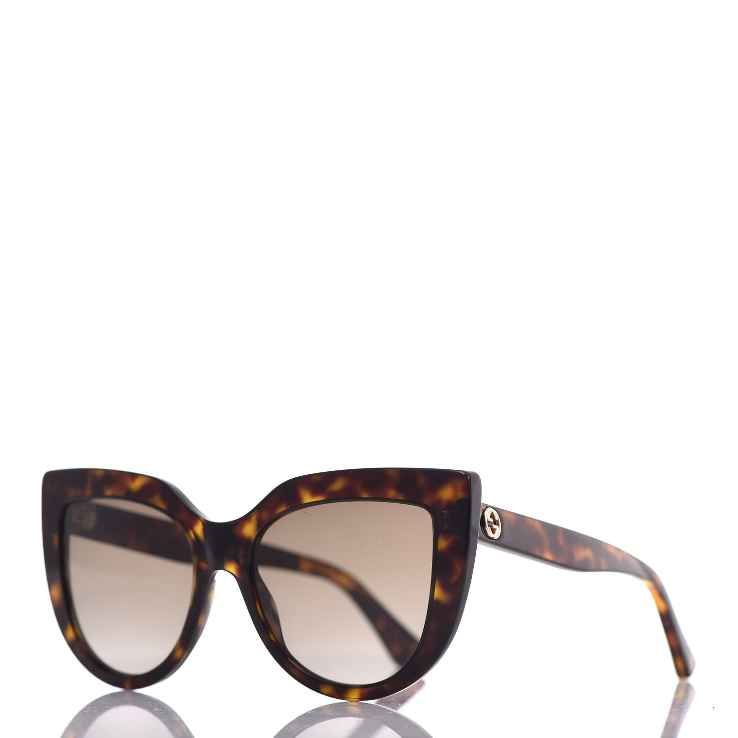 Gucci Cat Eye Sunglasses Gg0164s Tortoise 307735 