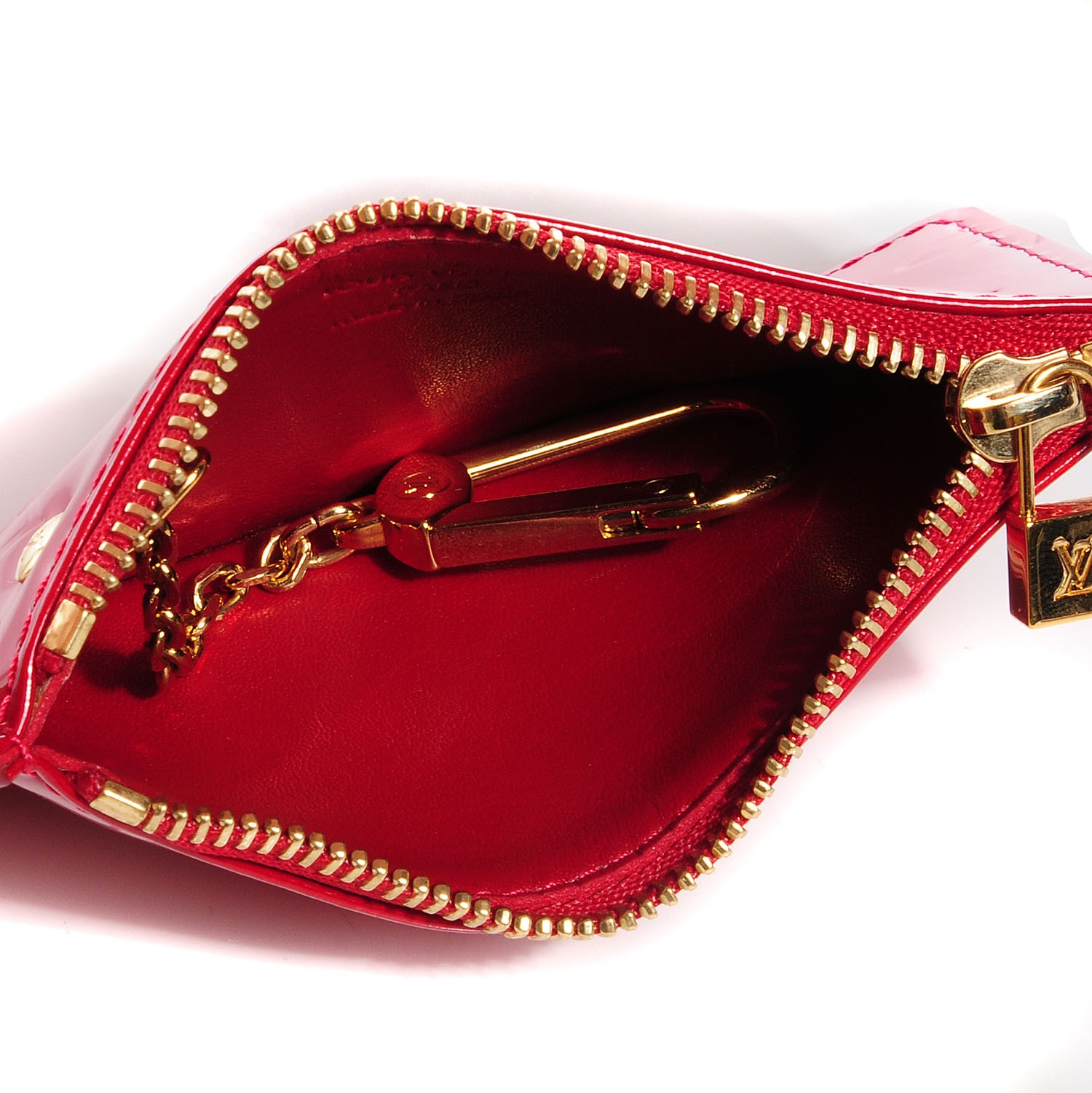 louis vuitton red vernis key pouch