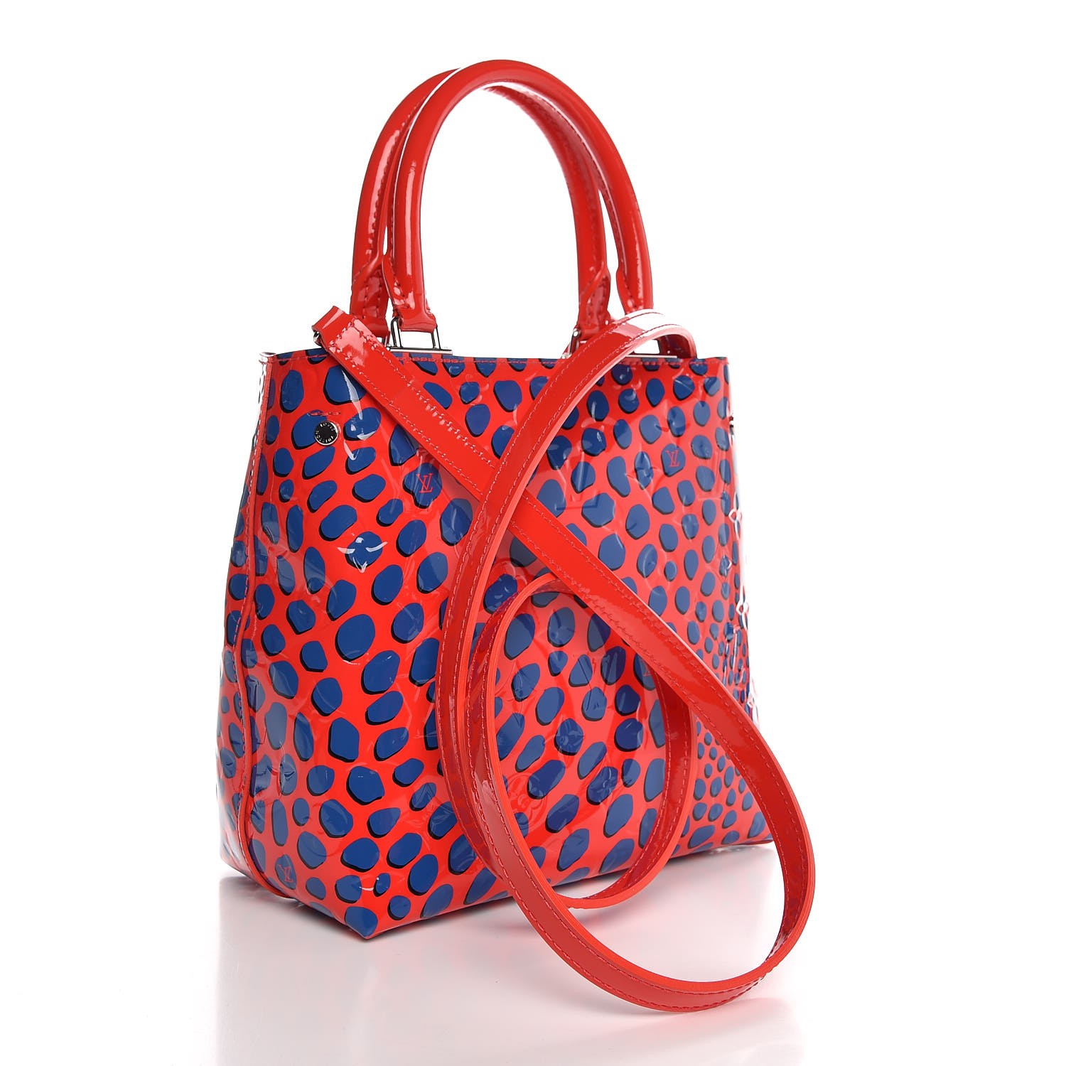 NEW AUTH Louis Vuitton Palm Springs Jungle Dots Coquelicot Denim Neverfull  MM