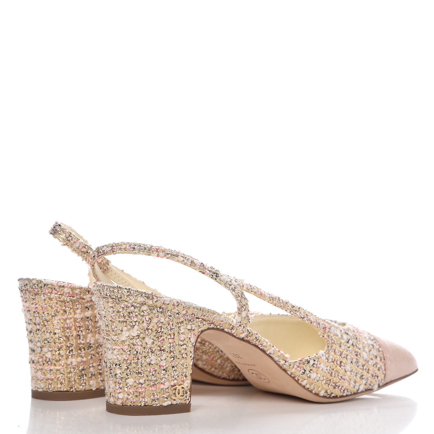 chanel tweed slingback shoes