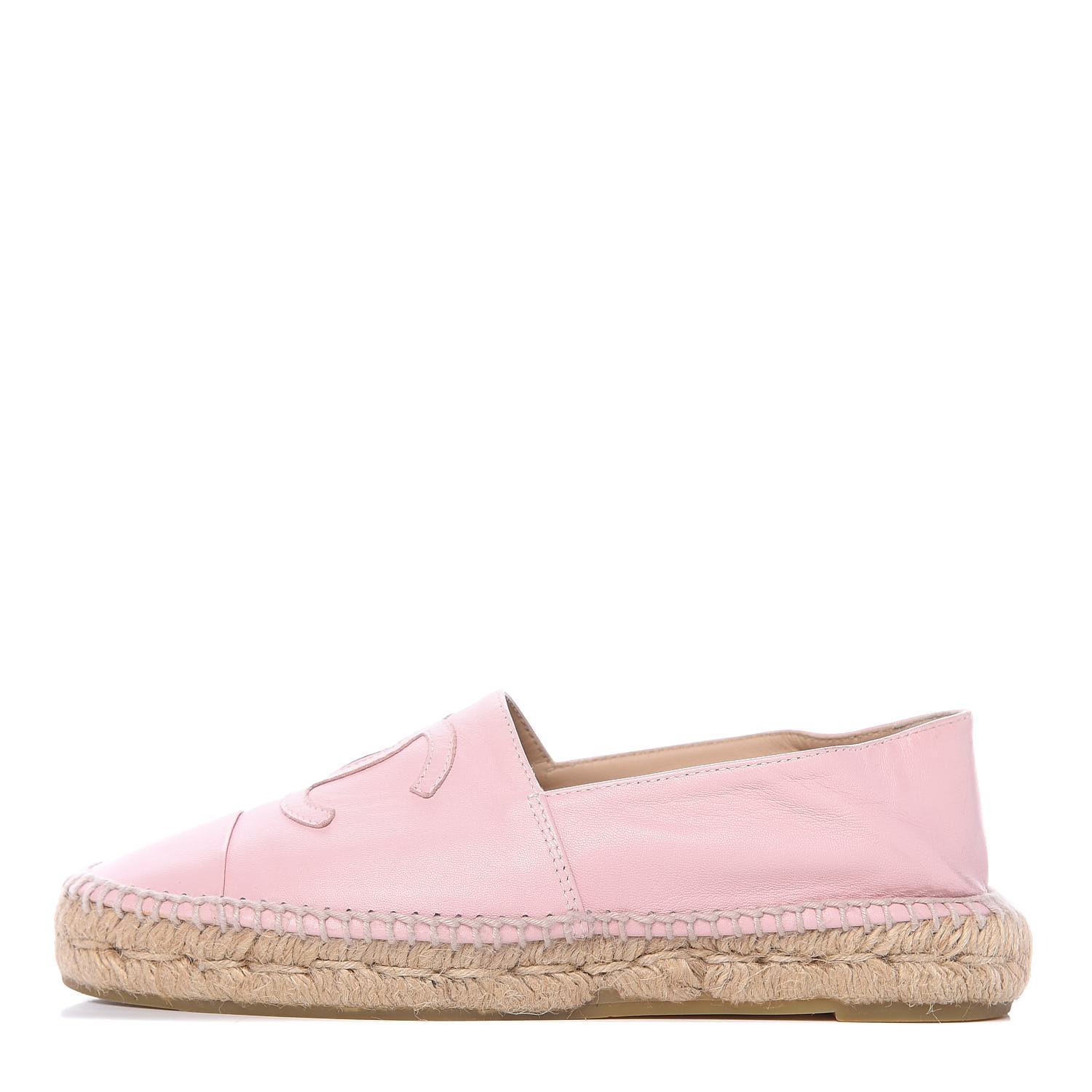 Chanel Lambskin Cc Espadrilles 36 Light Pink