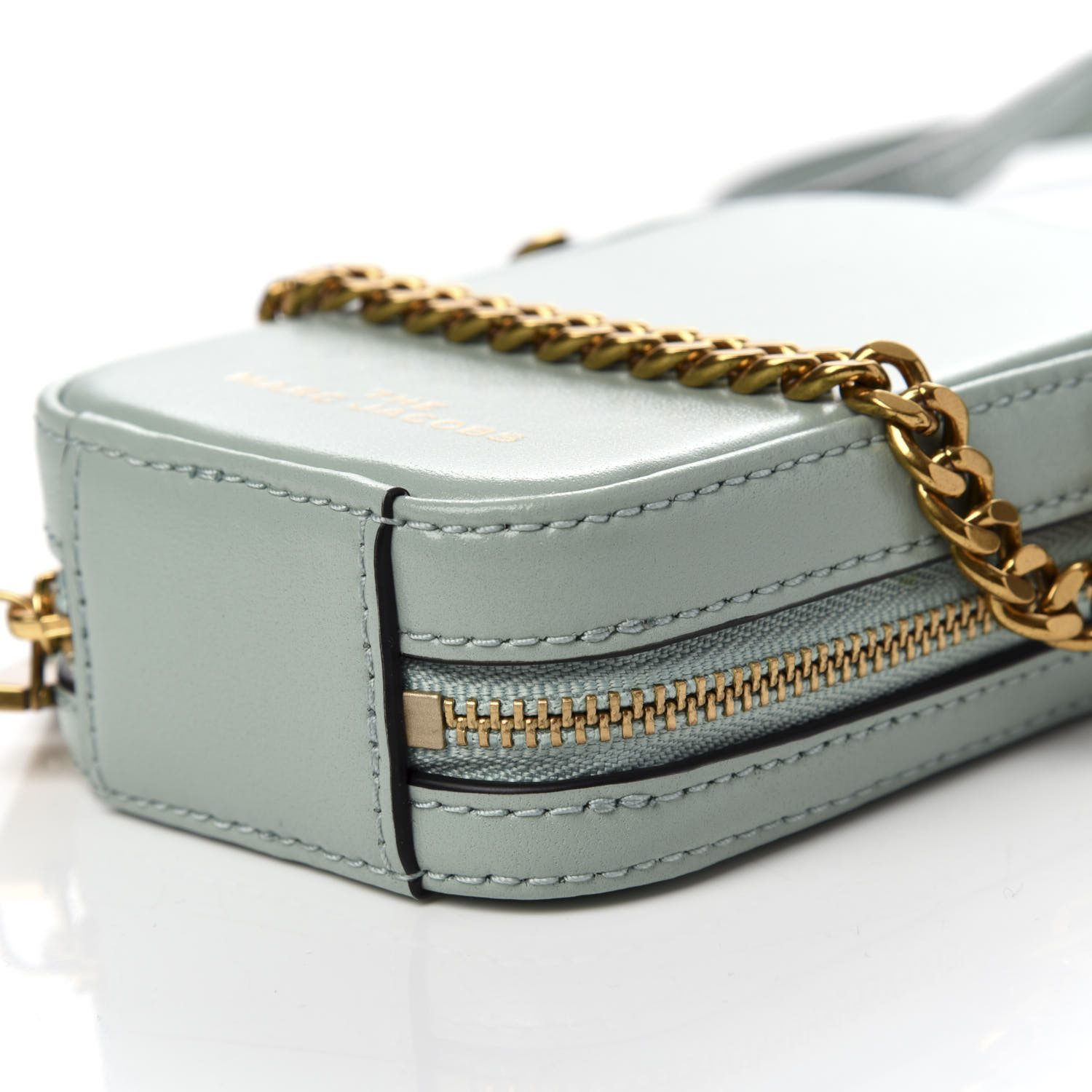 MARC JACOBS Smooth Calfskin The Mini Vanity Crossbody Bag Marine Green