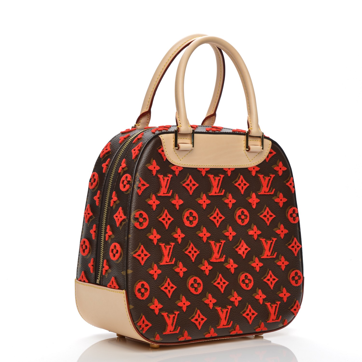 Louis Vuitton Monogram Tuffetage Deauville Cube Red 196330 