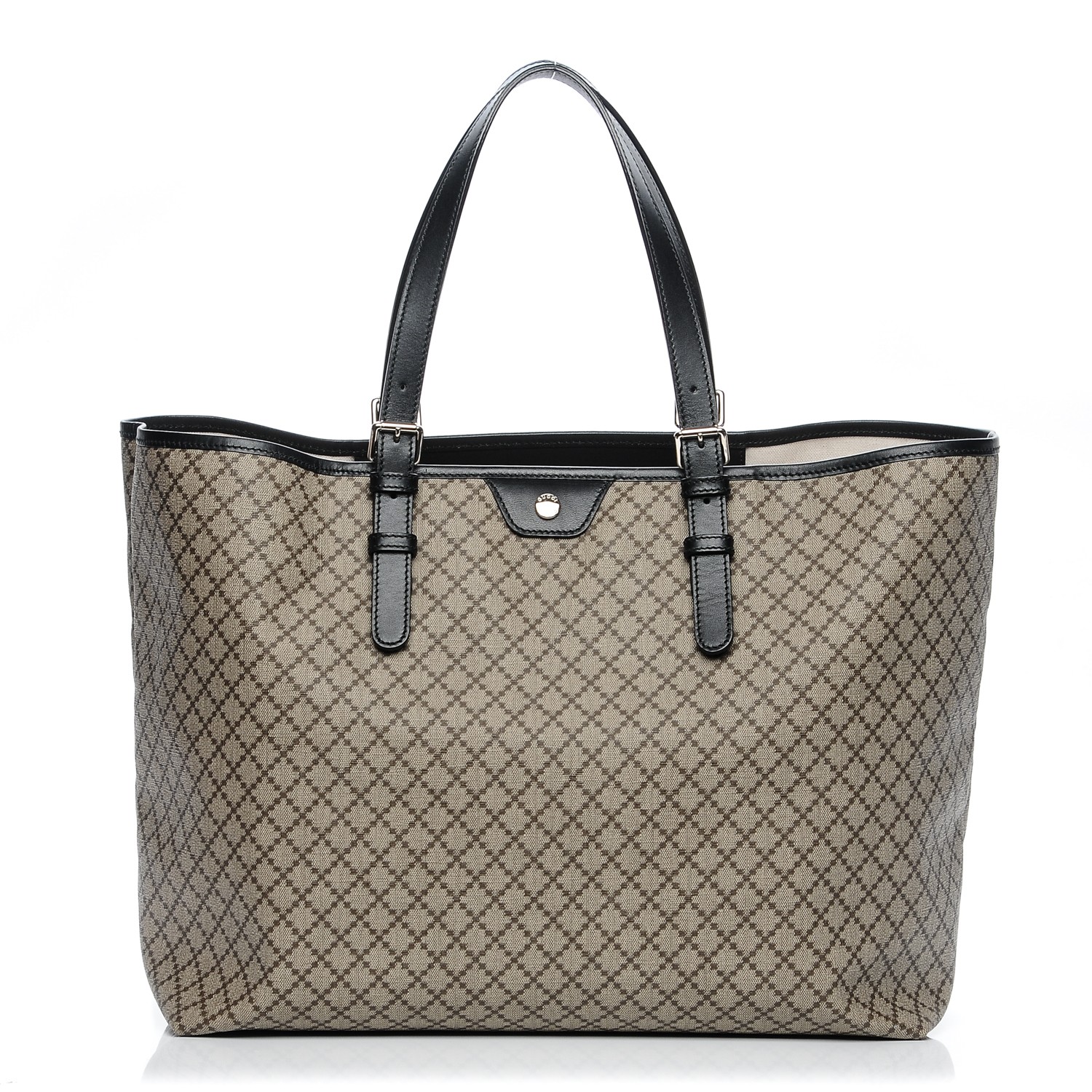 GUCCI Coated Canvas Diamante Plus Tote Bag Black 196315