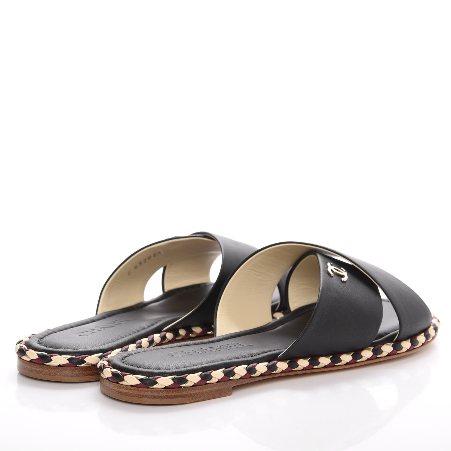 CHANEL Lambskin Mule Sandals 39 Black 276083