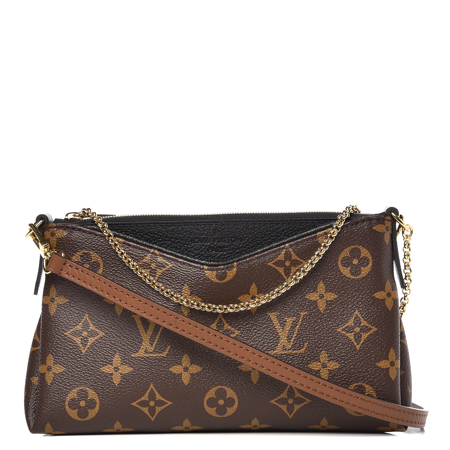 LOUIS VUITTON Monogram Pallas Clutch Black 269062