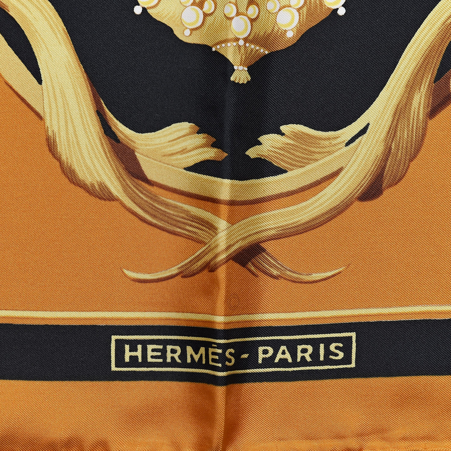 HERMES Silk Couronnes Crown Scarf 90 432654 | FASHIONPHILE