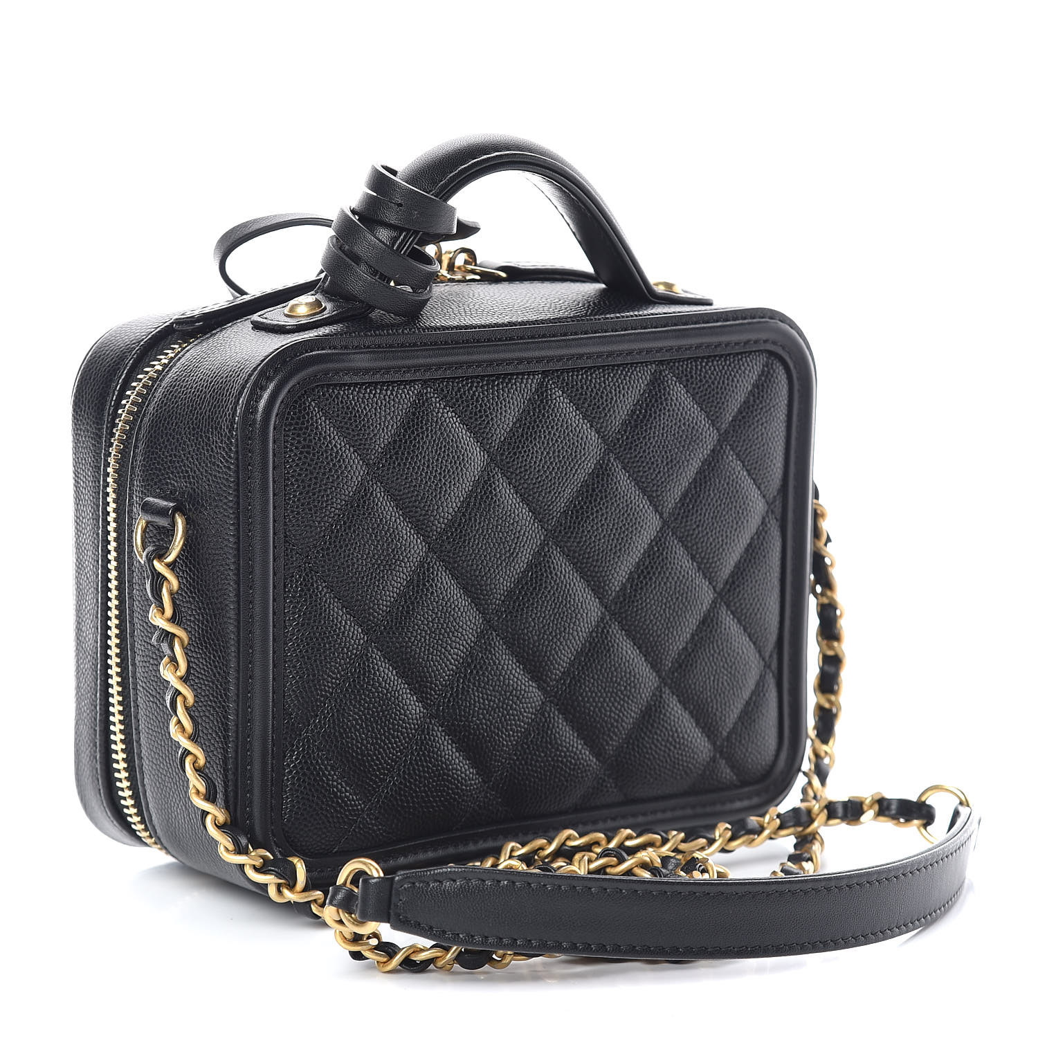 chanel caviar quilted small cc filigree vanity case