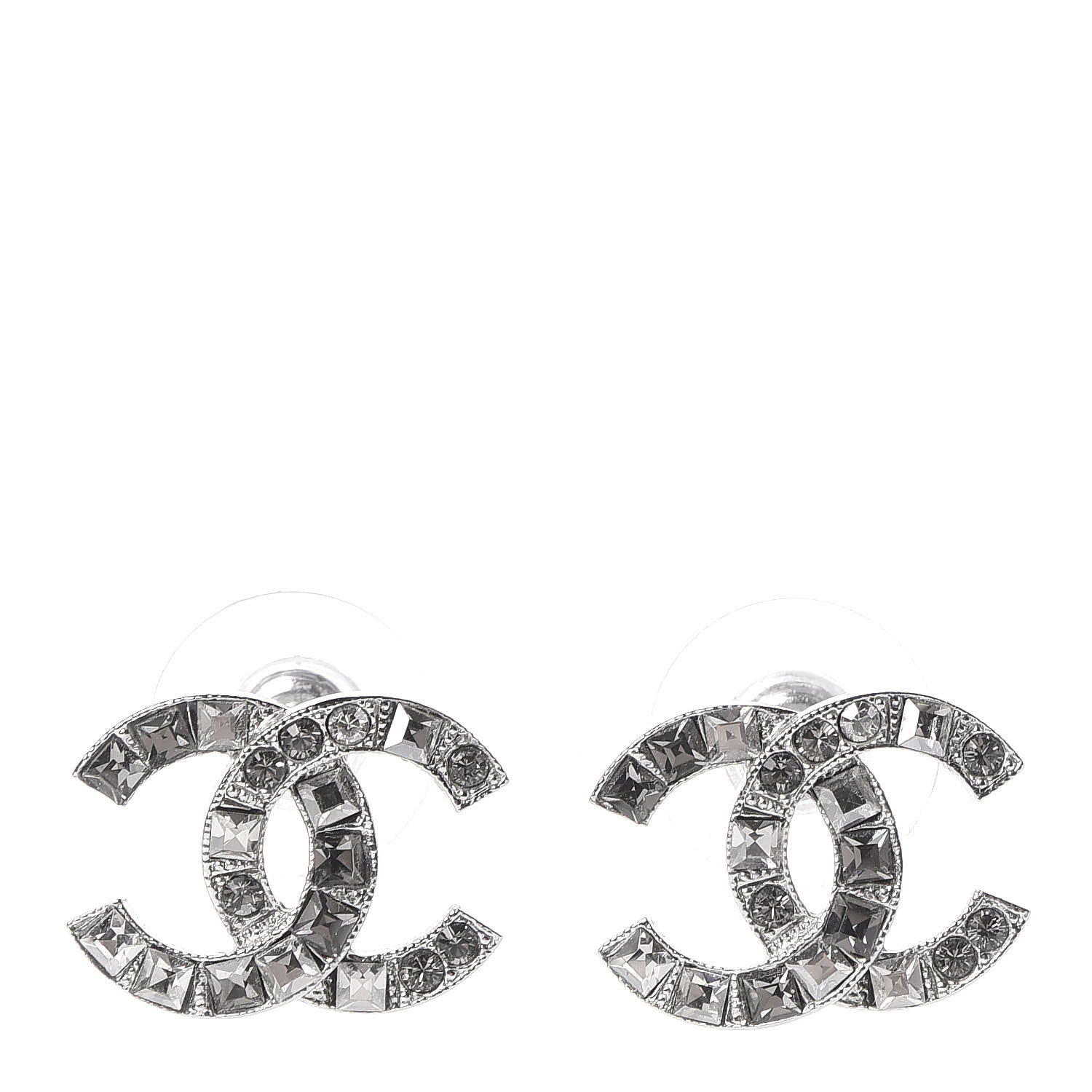 chanel crystal baguette earrings