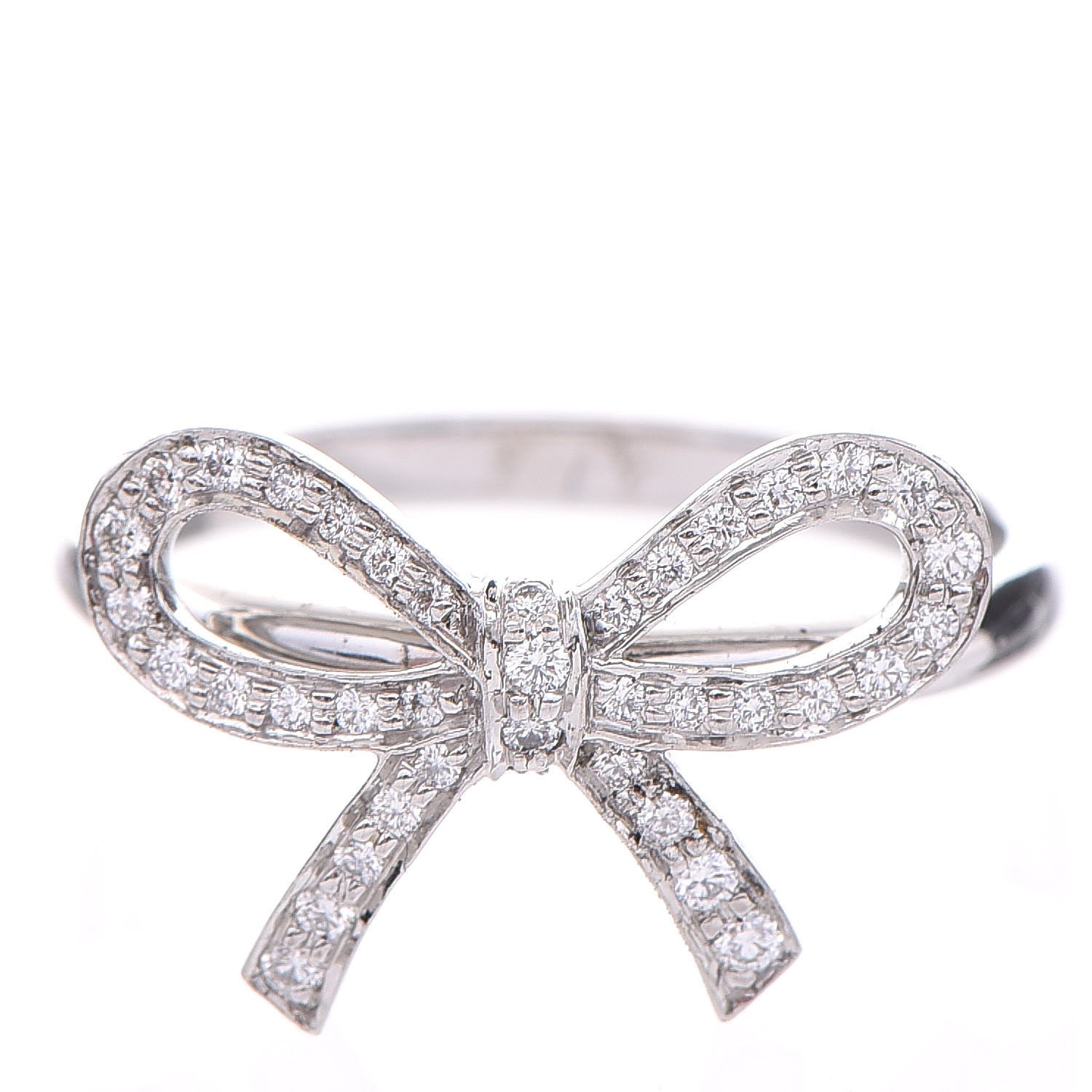 TIFFANY Platinum Diamond Bow Ring 49.5 5 277947